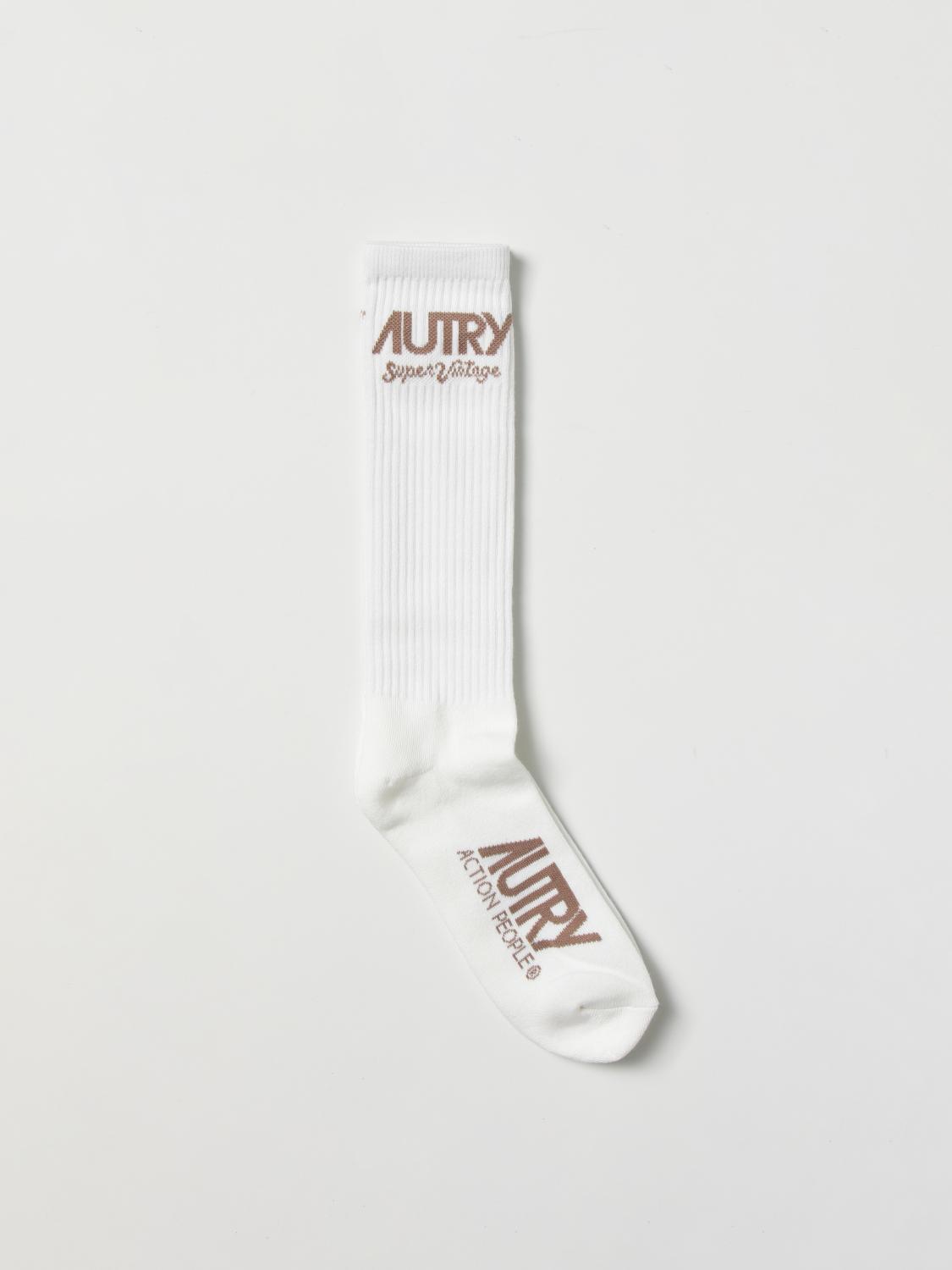 Shop Autry Socks In Stretch Cotton In Grey