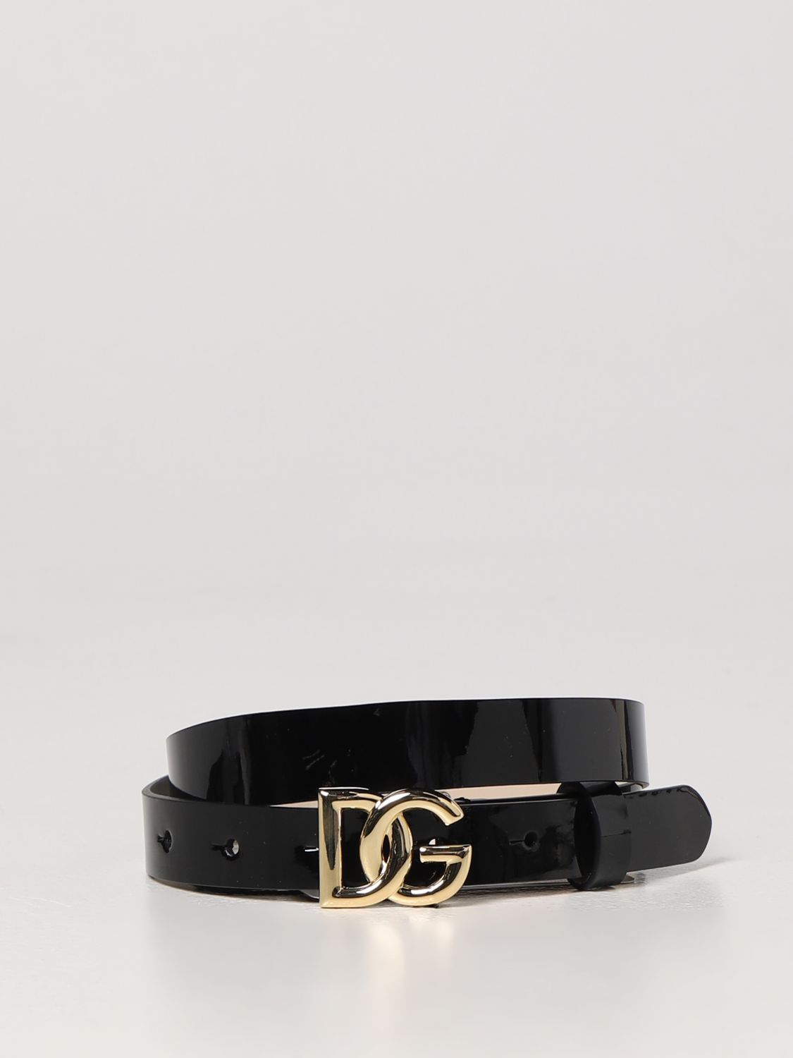 Dolce & Gabbana Belt In Patent Leather In Black