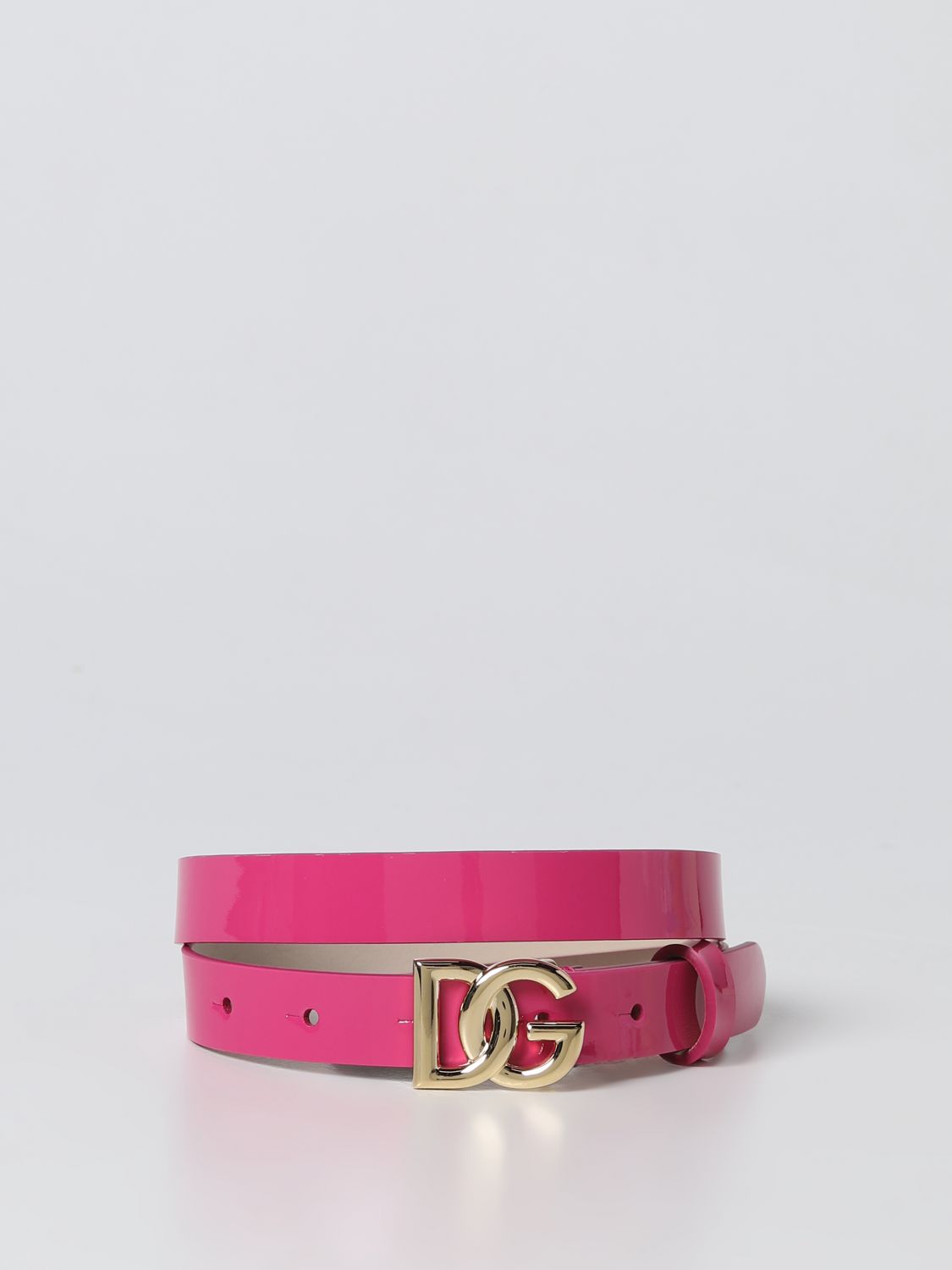 Dolce & Gabbana Belt In Patent Leather In Fuchsia