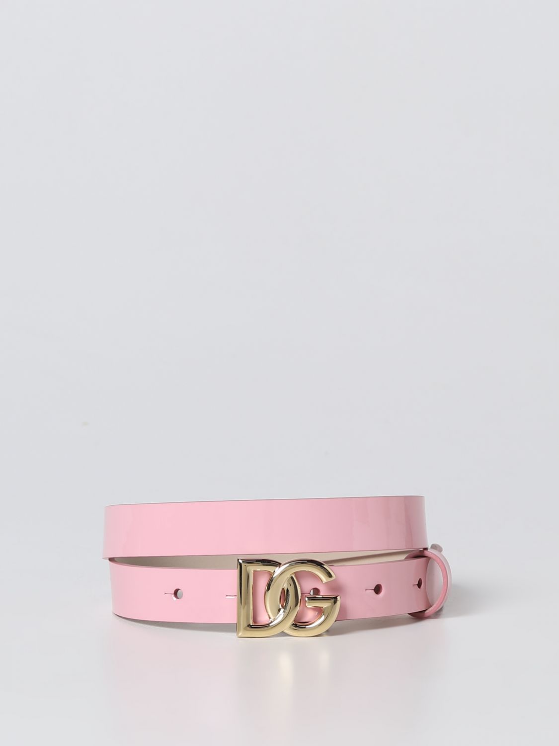 Dolce & Gabbana Belt In Patent Leather In Pink