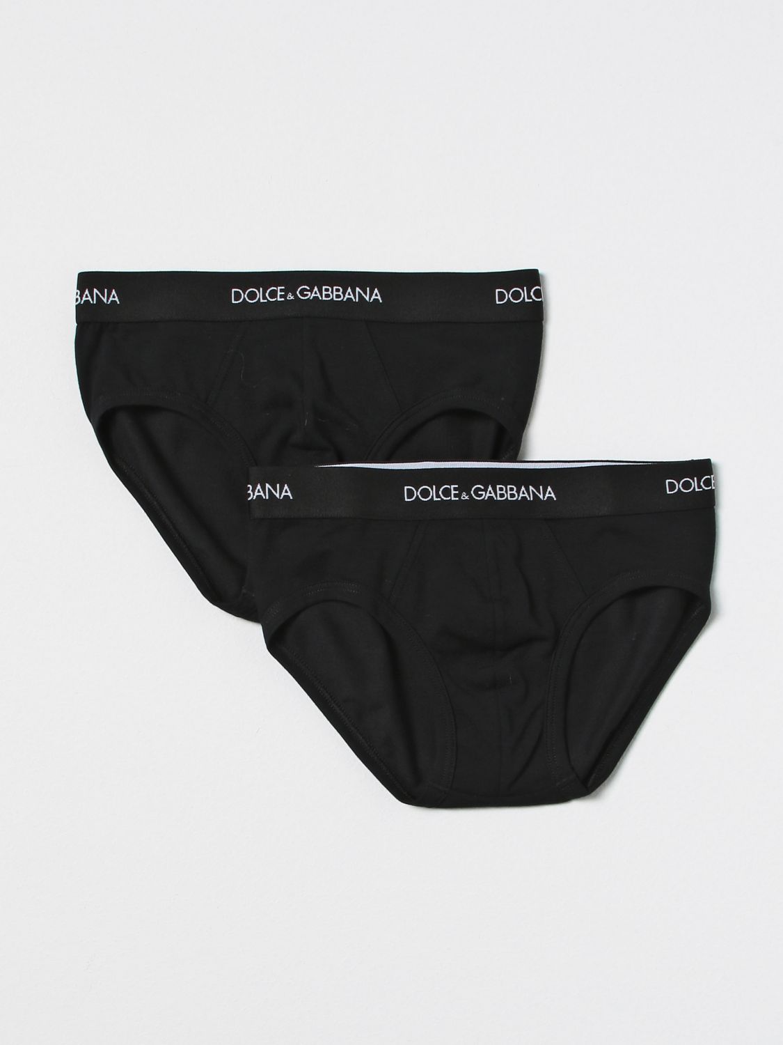 Dolce & Gabbana Kids' Jersey Briefs Two-pack With Branded Elastic