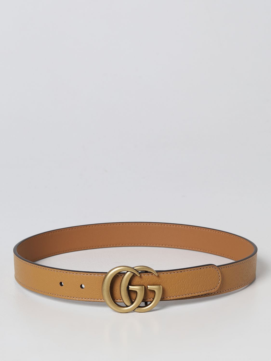 GUCCI: grained leather belt - Brown | Gucci belt 432707DJ20G online on  