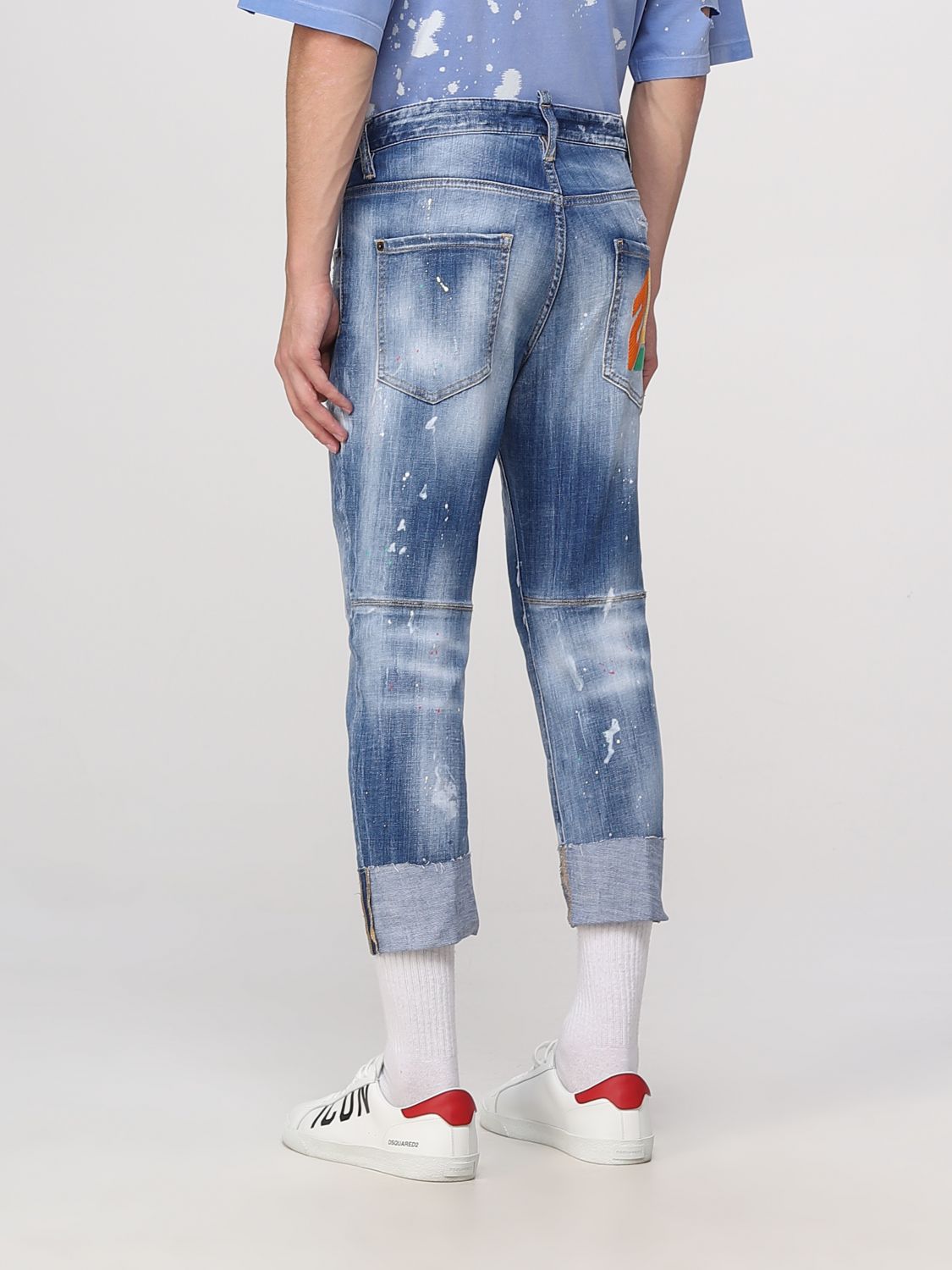 Jeans Dsquared2: Jeans Dsquared2 in denim effetto used blue navy 3