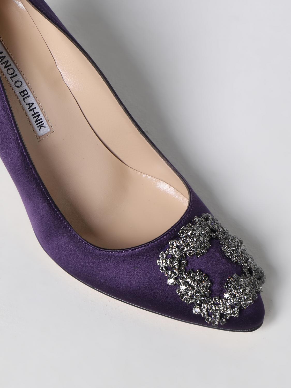 Décolleté Manolo Blahnik: Décolleté Hangisi Manolo Blahnik in satin viola 4