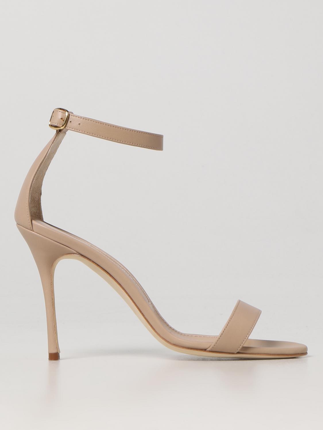 MANOLO BLAHNIK HEELED SANDALS MANOLO BLAHNIK WOMAN COLOR BEIGE,D84296022