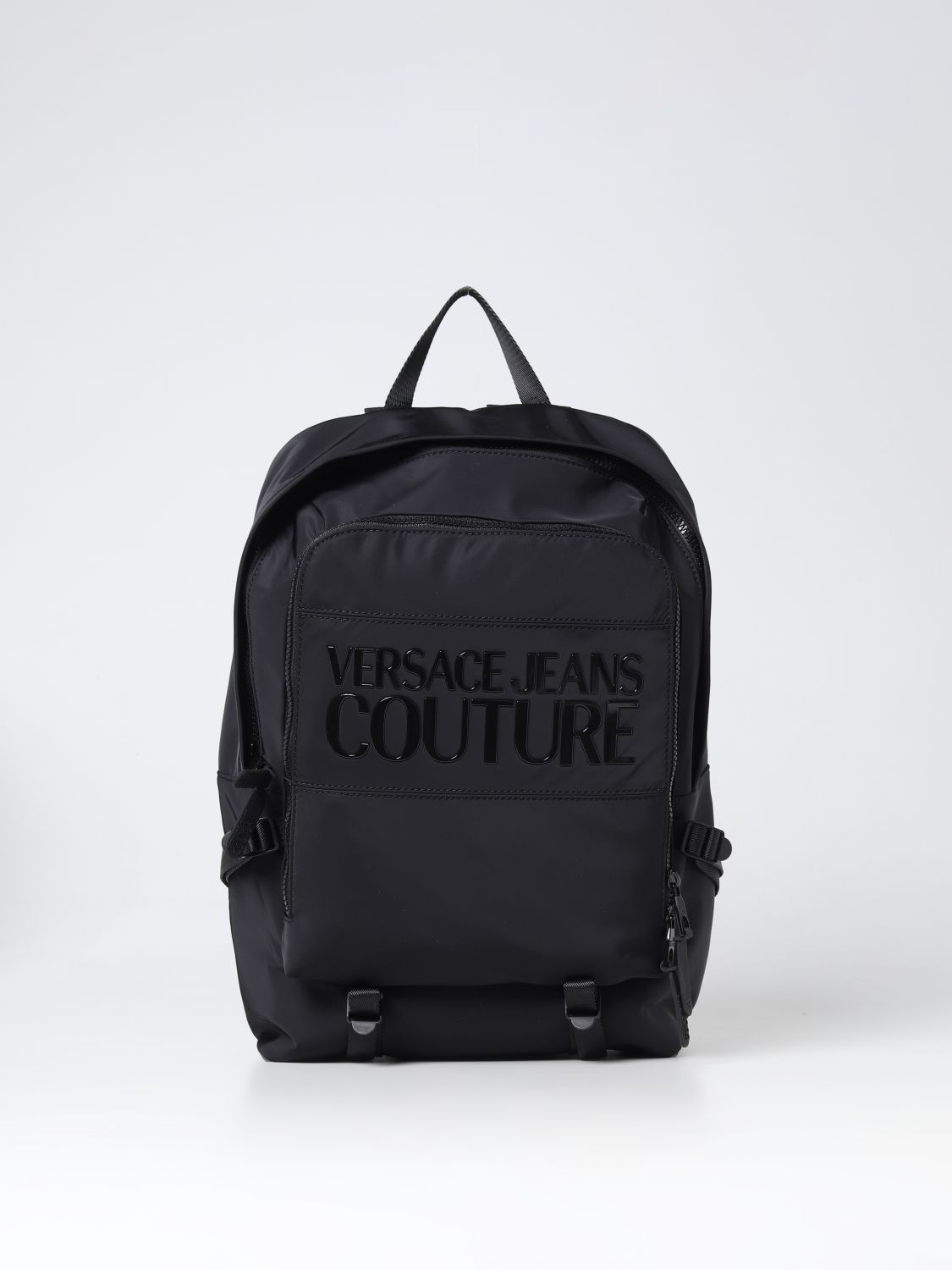 Zaino Versace Jeans Couture: Zaino Versace Jeans Couture in nylon con logo in rilievo nero 1