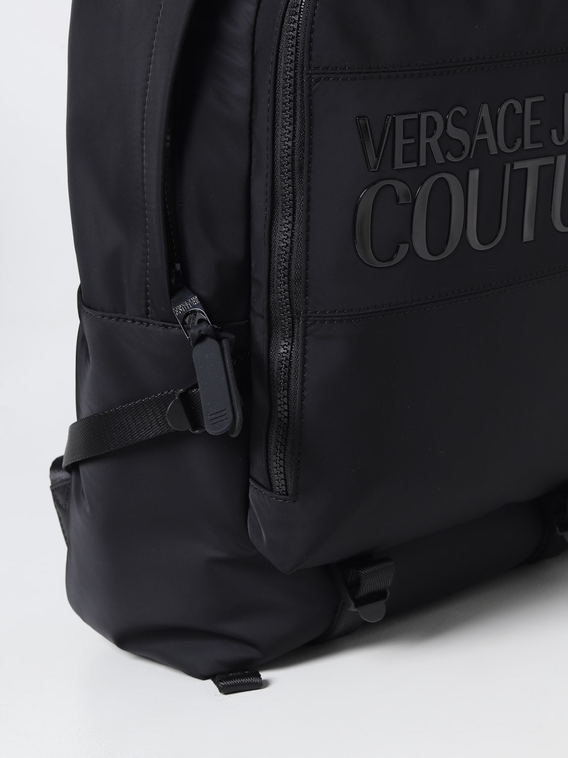 Zaino Versace Jeans Couture: Zaino Versace Jeans Couture in nylon con logo in rilievo nero 3