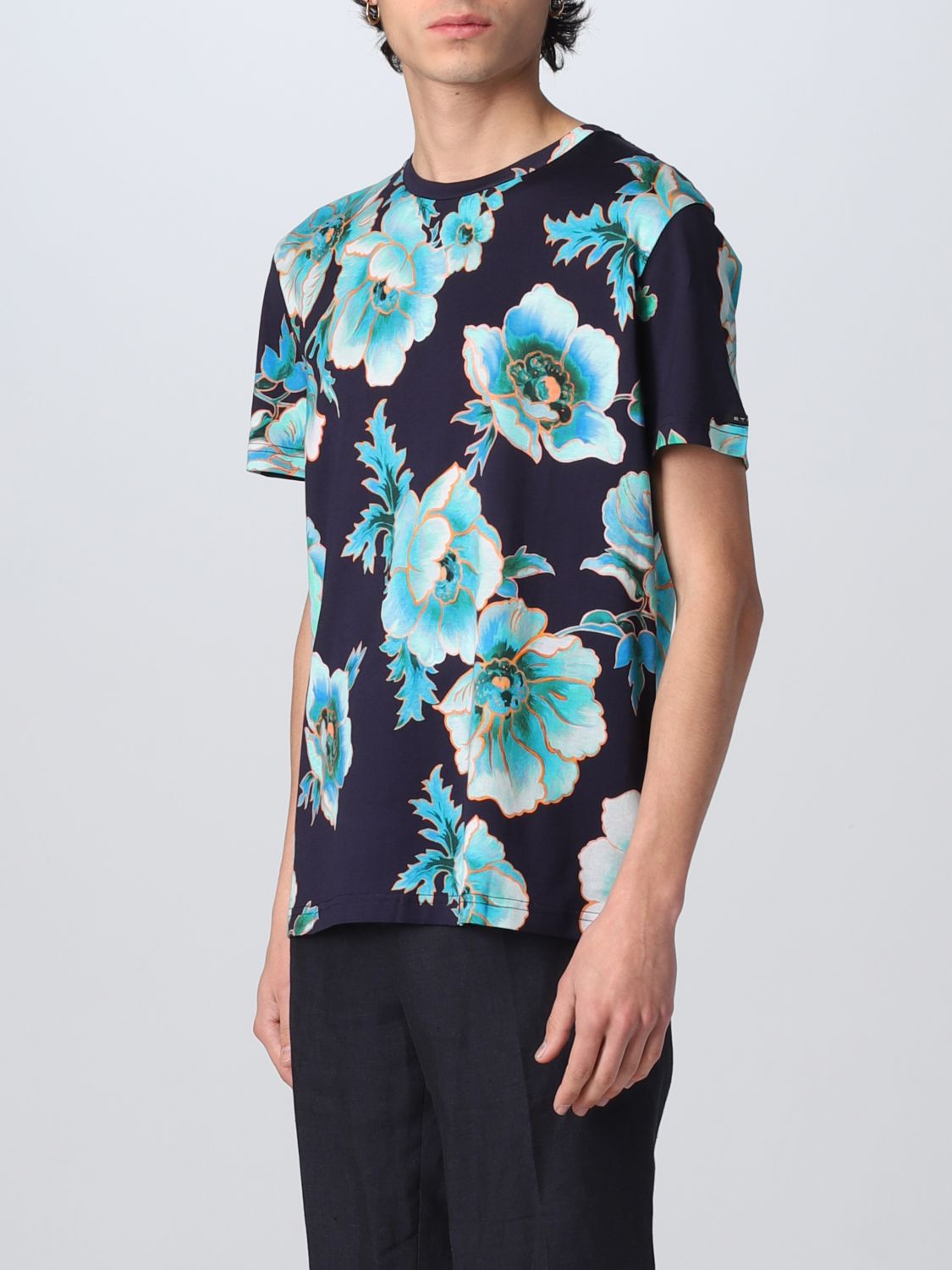 T-shirt Etro: T-shirt Etro in jersey con stampa floreale blue 4