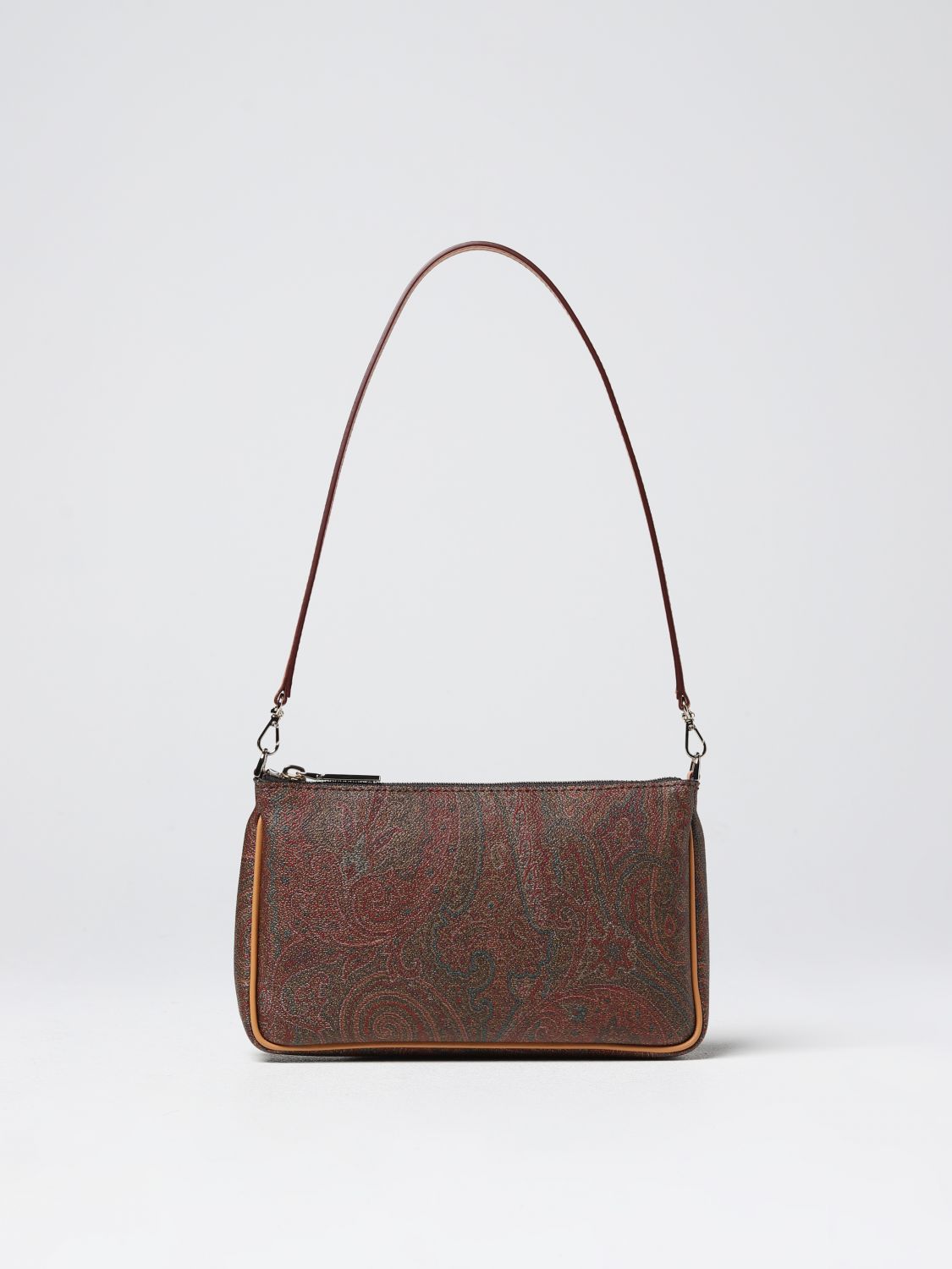 Etro Brown Paisley Printed Coated Canvas and Leather Boston Bag Etro