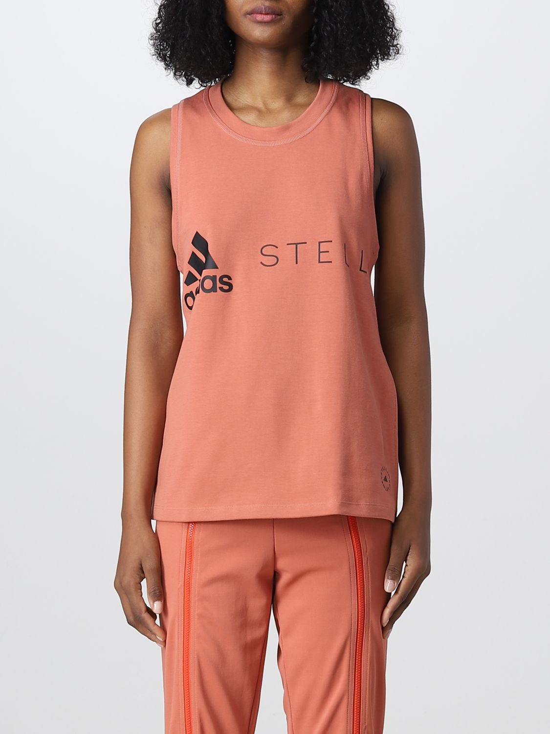 Adidas By Stella Mccartney Tk Logo Tank Top In Salmon