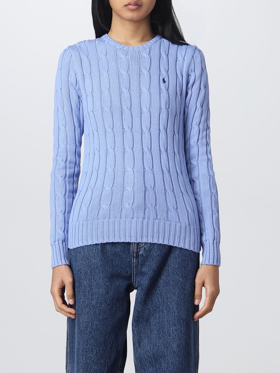 POLO RALPH LAUREN: sweater for woman - Gnawed Blue | Polo Ralph Lauren  sweater 211891640 online on 