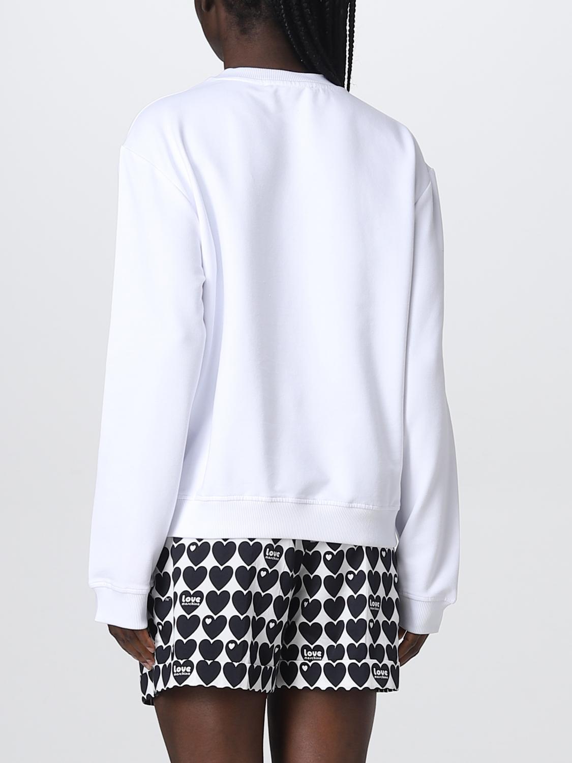 Felpa Love Moschino: Felpa Love Moschino in cotone bianco 3
