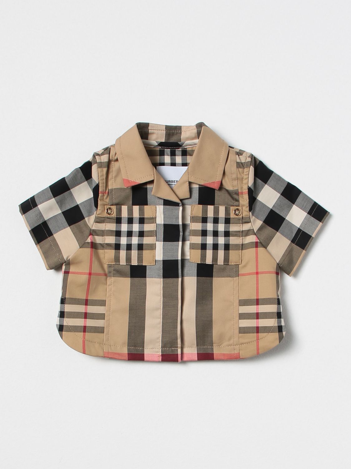 Burberry Shirt Kids Color Beige In Brown | ModeSens