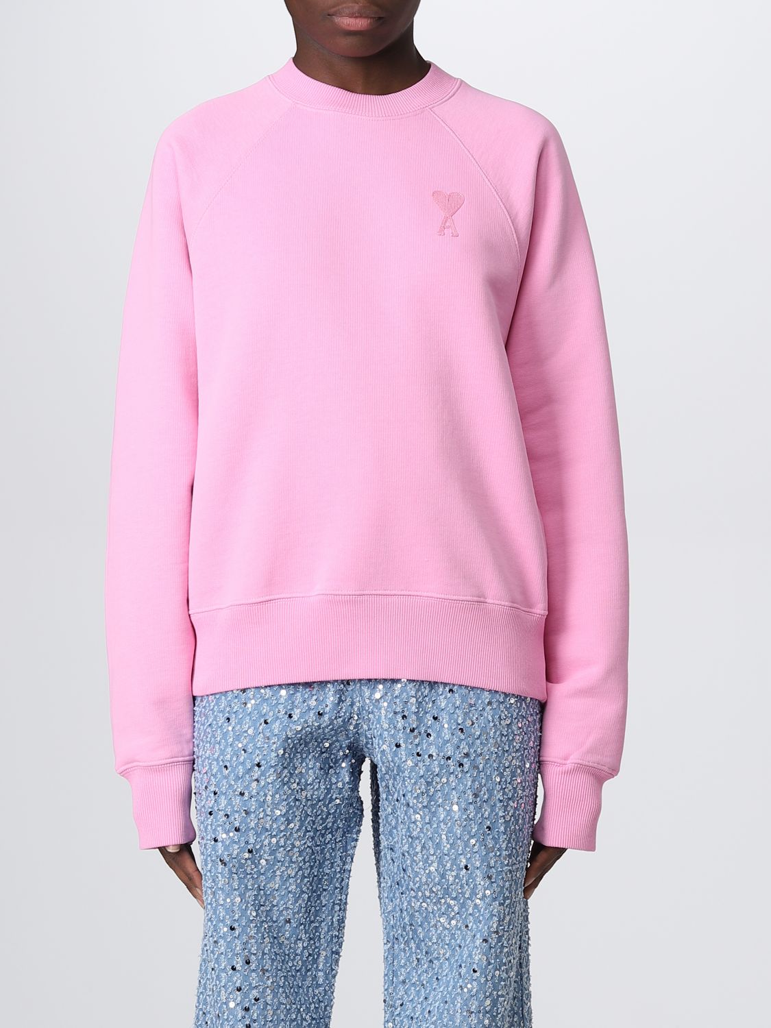 AMI PARIS: sweatshirt for man - Pink | Ami Paris sweatshirt USW004747 ...