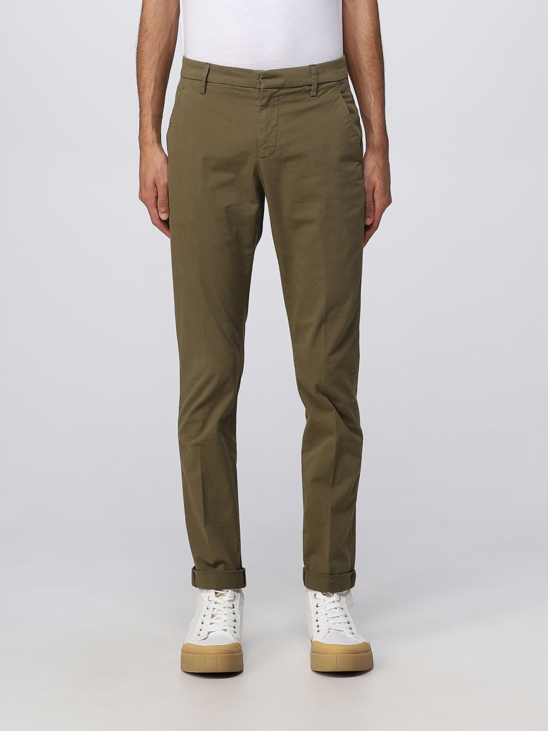 Dondup Trousers  Men In Forest Green