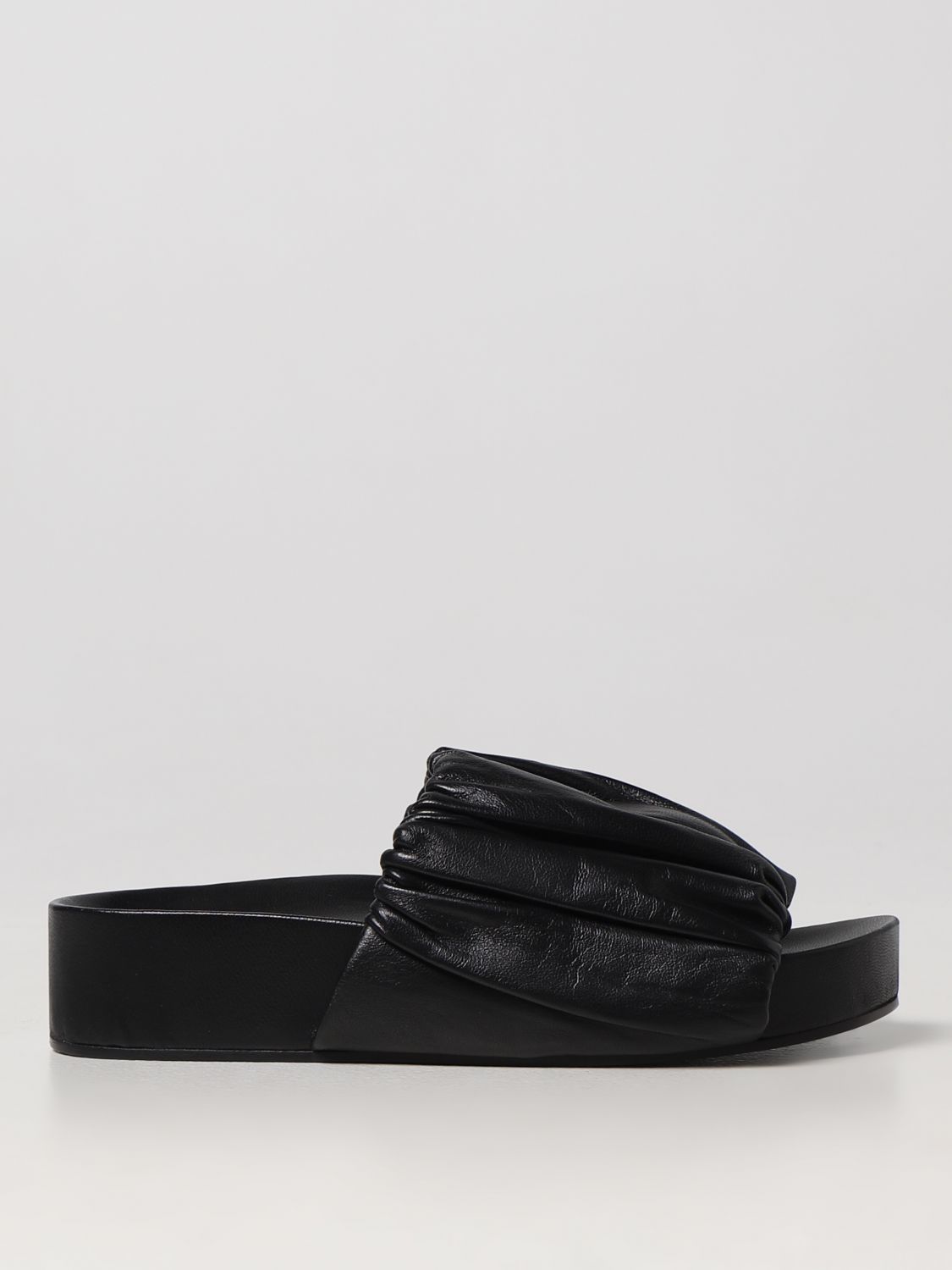Shop Jil Sander Flat Sandals  Woman Color Black