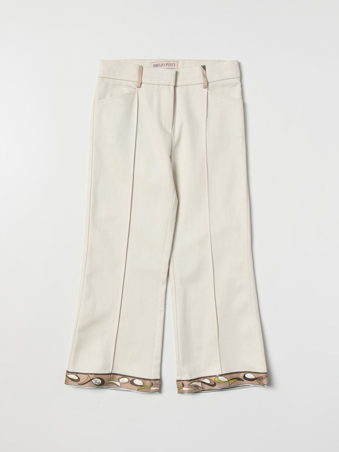 Pantalone Emilio Pucci Junior: Pantalone Emilio Pucci Junior in cotone crema 1