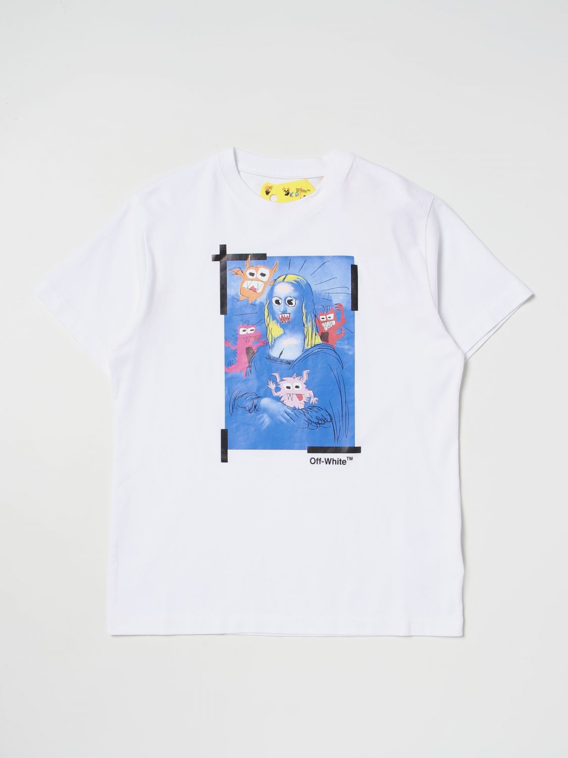 OFF-WHITE T-SHIRT WITH GRAPHIC PRINT,D85203001