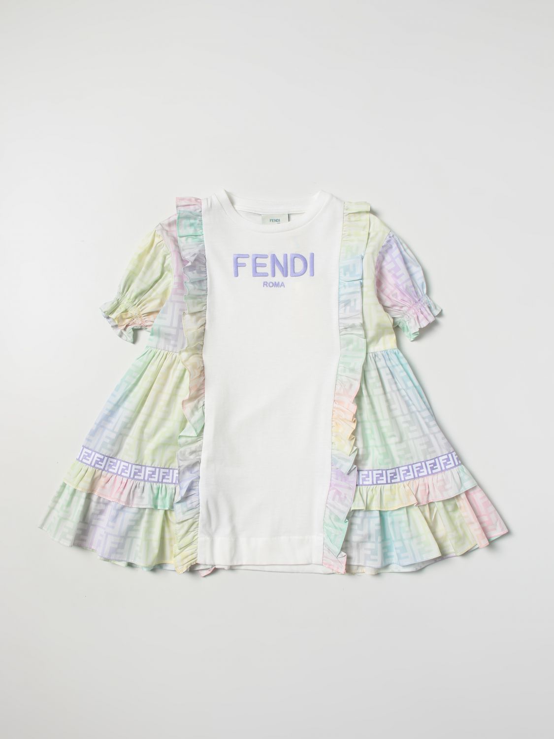 FENDI 连衣裙 FENDI KIDS 儿童 颜色 白色,D85307001
