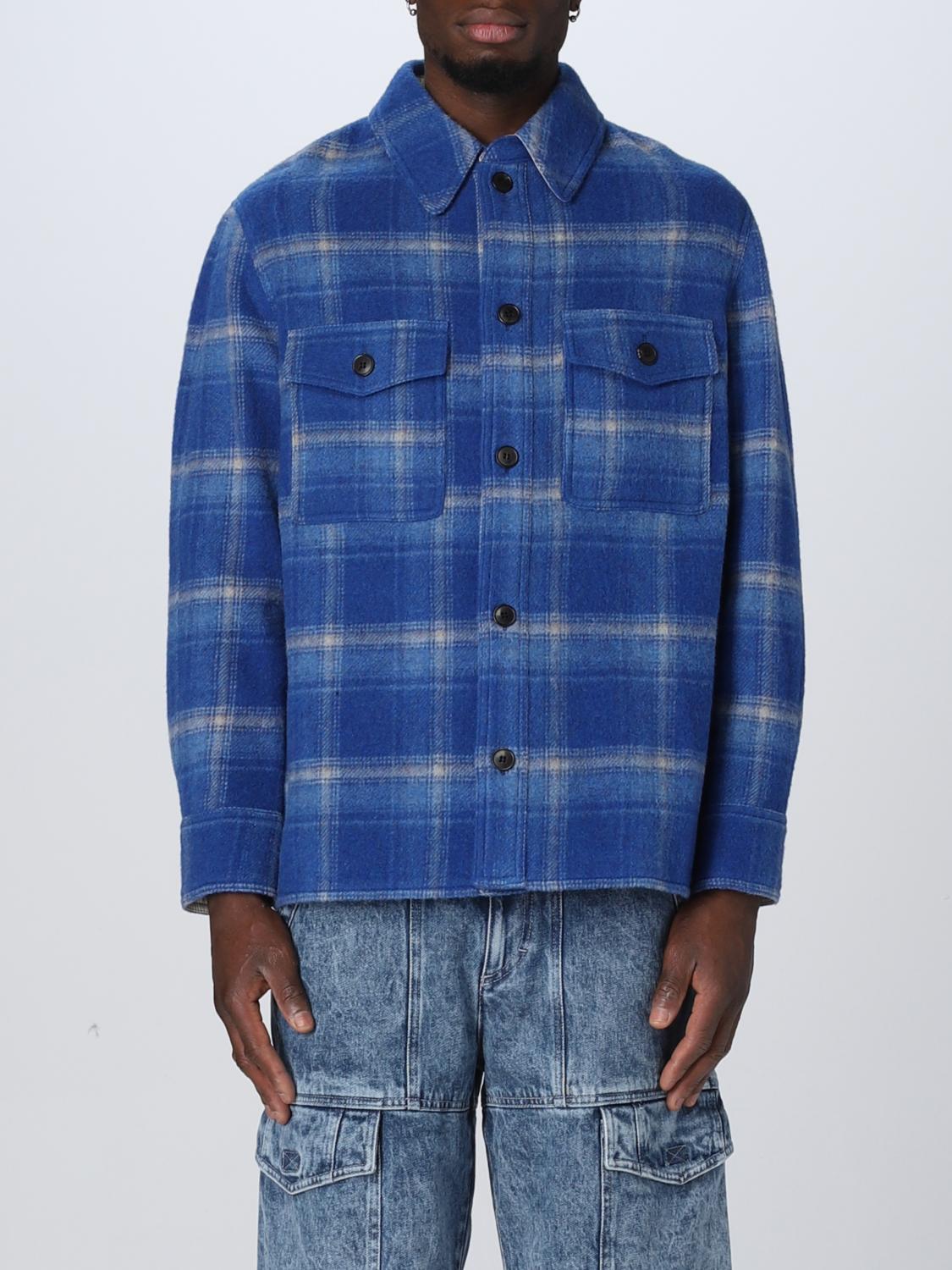 Isabel Marant Marant Navy Plaid Wool Gervon Jacket In Blue