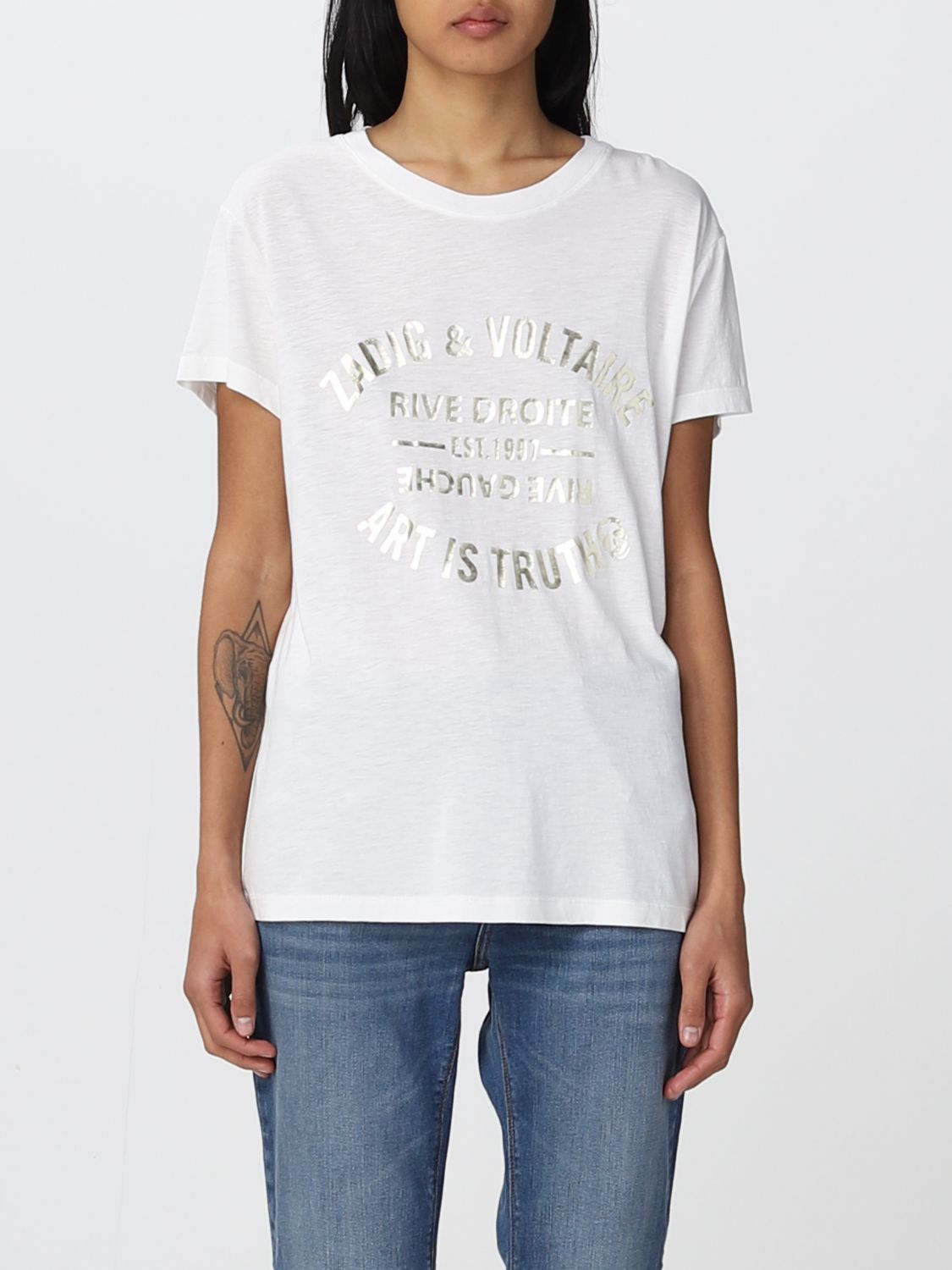 ZADIG & VOLTAIRE: Camiseta mujer, Blanco Camiseta Zadig & Voltaire JWTS01536 en línea en GIGLIO.COM