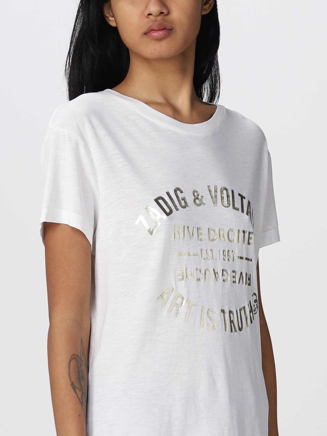 ZADIG & VOLTAIRE: Camiseta mujer, Blanco Camiseta Zadig & Voltaire JWTS01536 en línea en GIGLIO.COM
