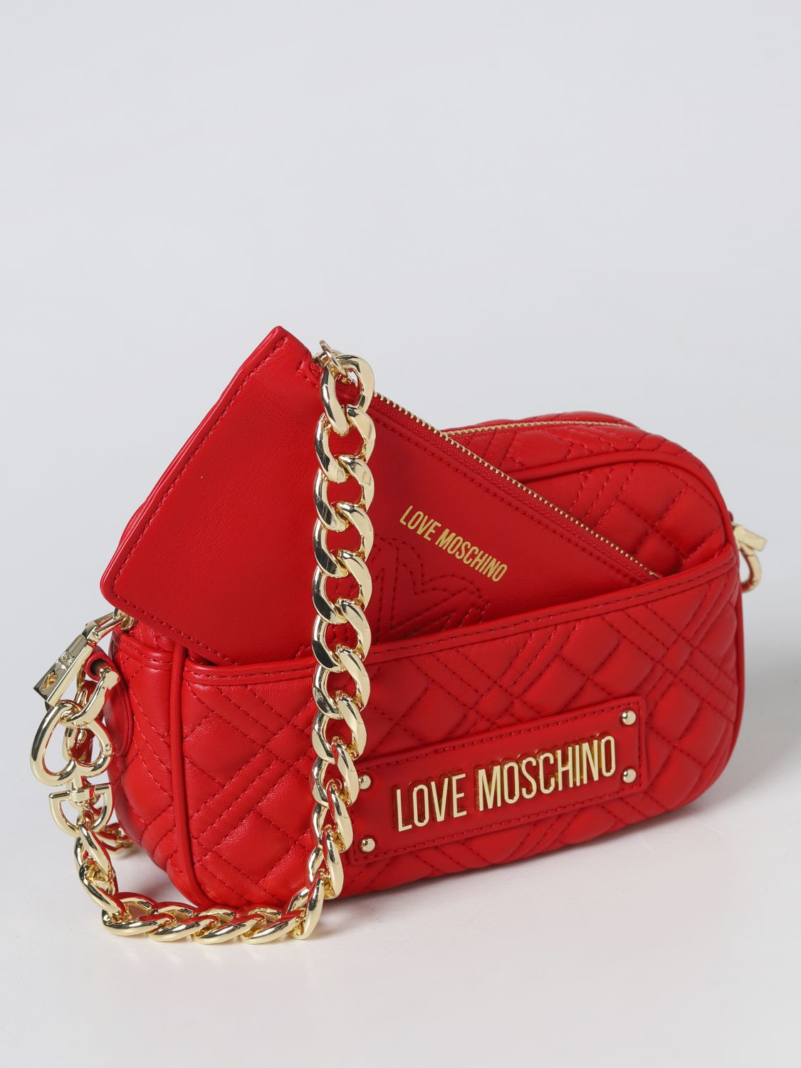 Borsa mini Love Moschino: Borsa Love Moschino in pelle sintetica trapuntata rosso 3