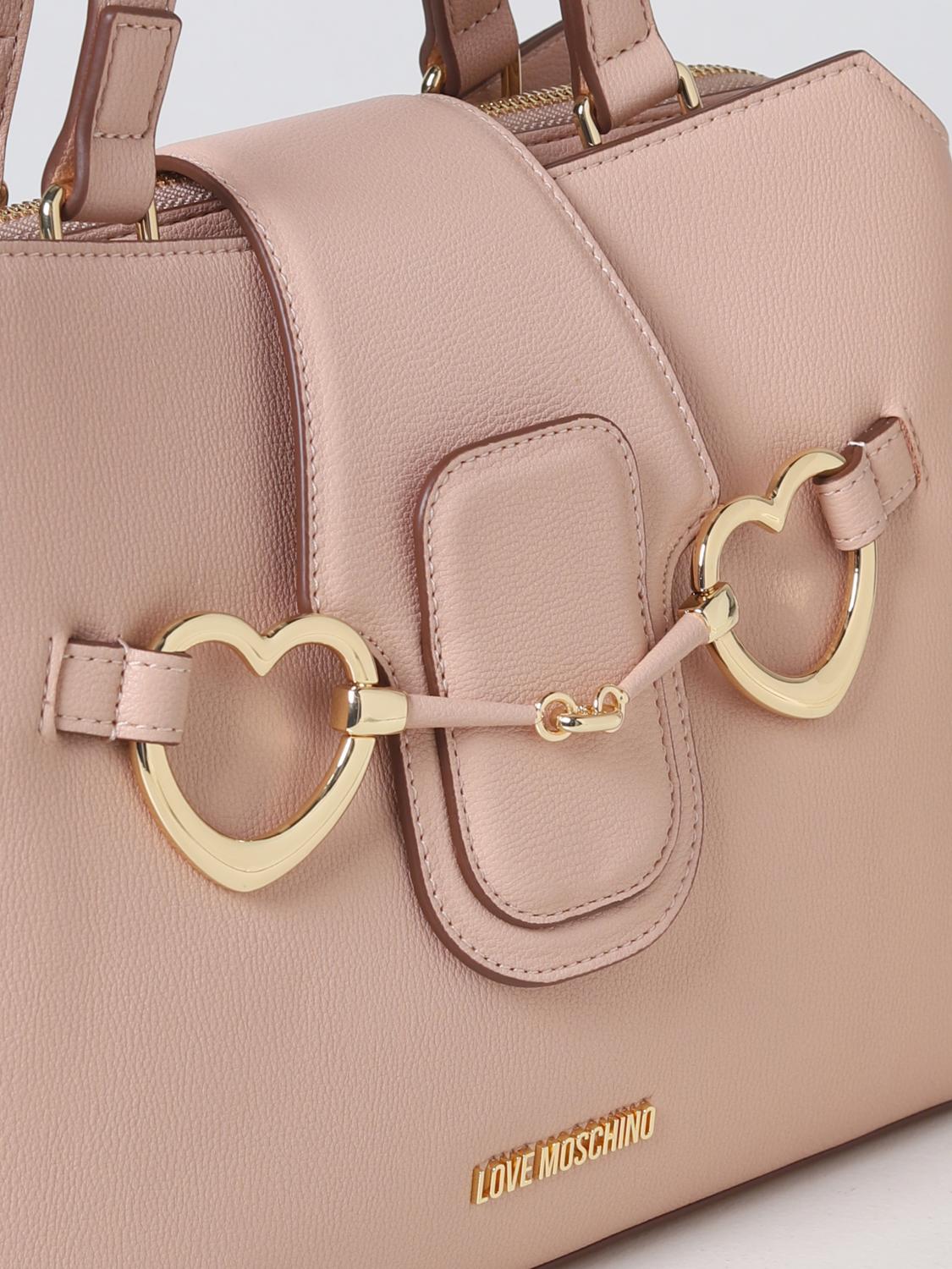 Borsa a mano Love Moschino: Borsa Love Moschino in similpelle a micrograna nudo 3