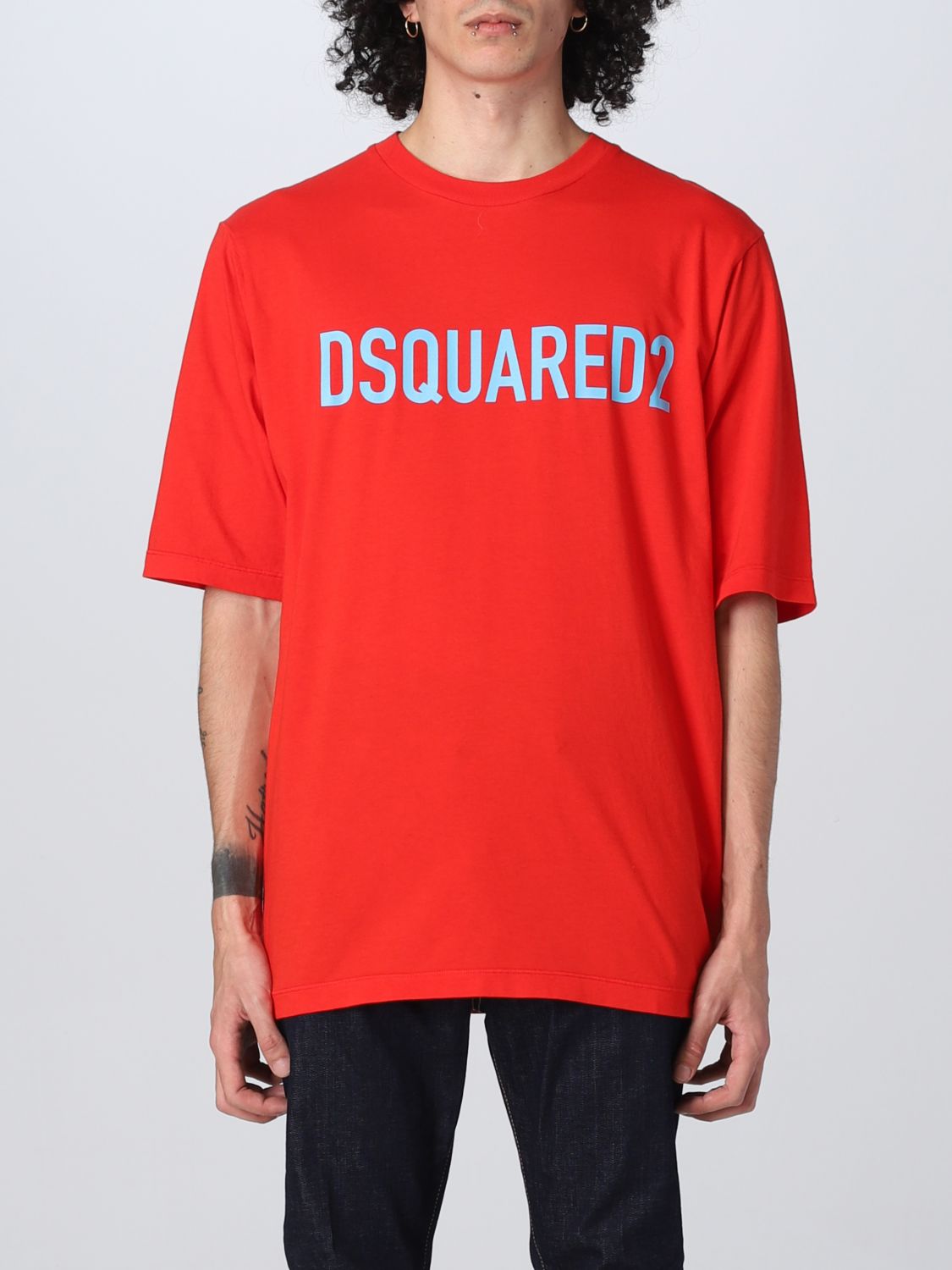 DSQUARED2: T-shirt with logo print - Red | Dsquared2 t-shirt S74GD1122S24321 on