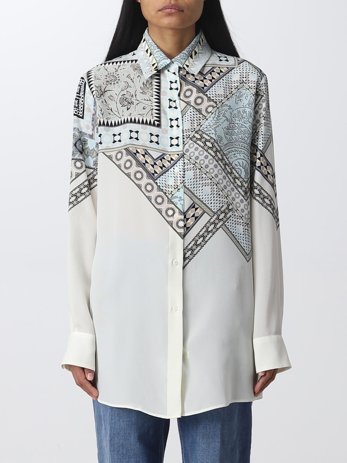 Camicia Etro: Camicia Etro in seta con motivo naif celeste 1