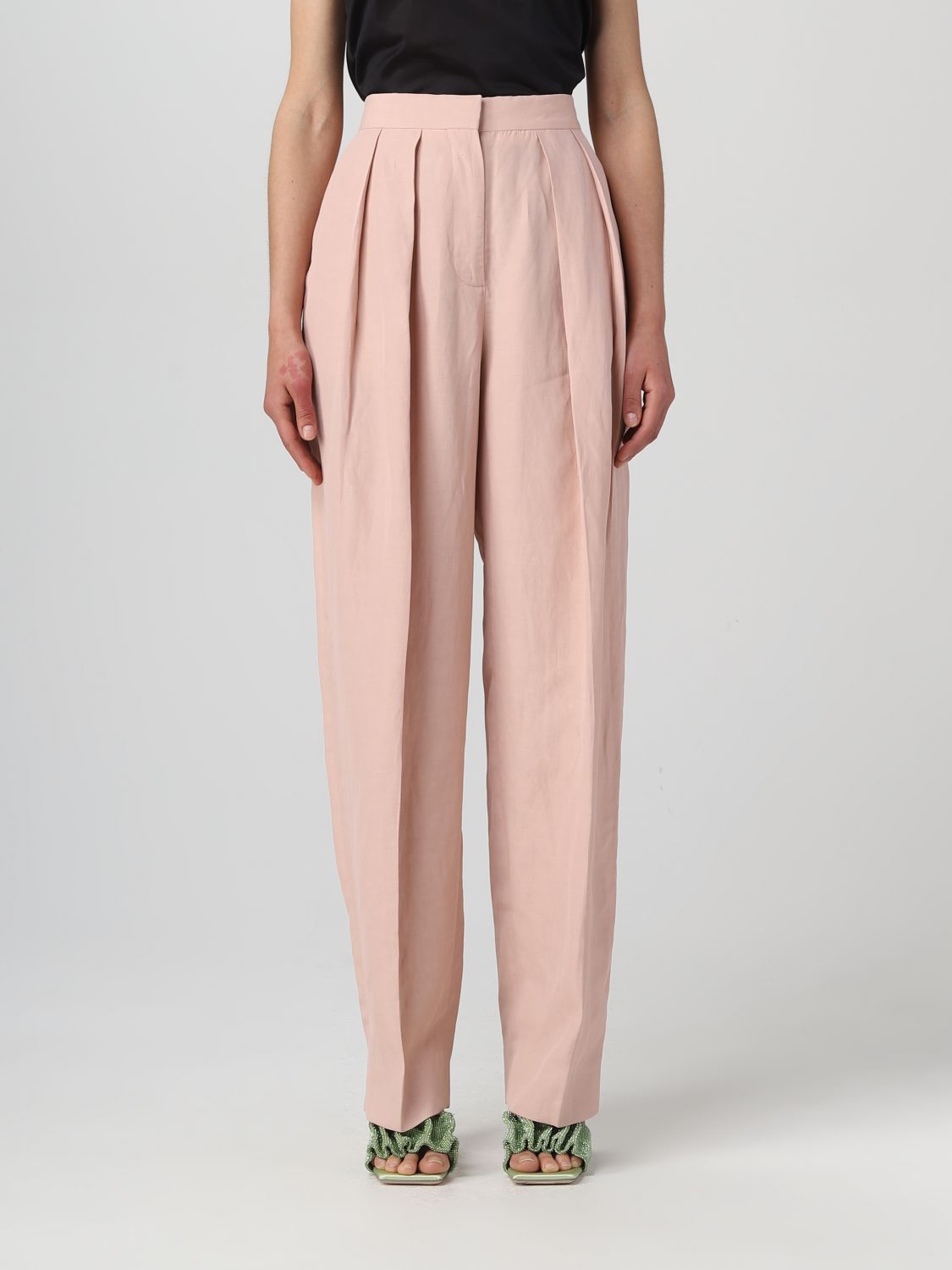 Shop Stella Mccartney Pants In Viscose Blend In Pink