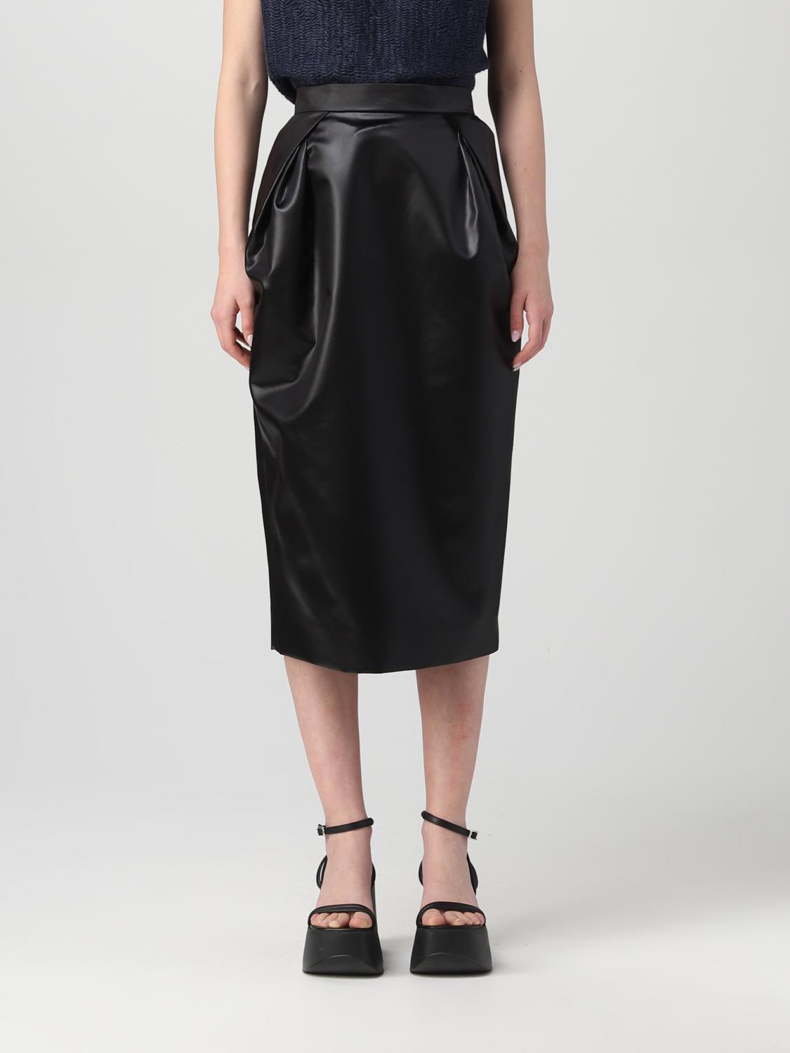 Maison Margiela Bow-detail Pencil Midi Skirt In Black