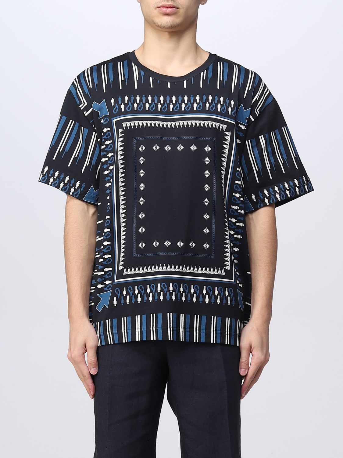 T-shirt Etro: T-shirt Etro con stampa grafica all over blue 1