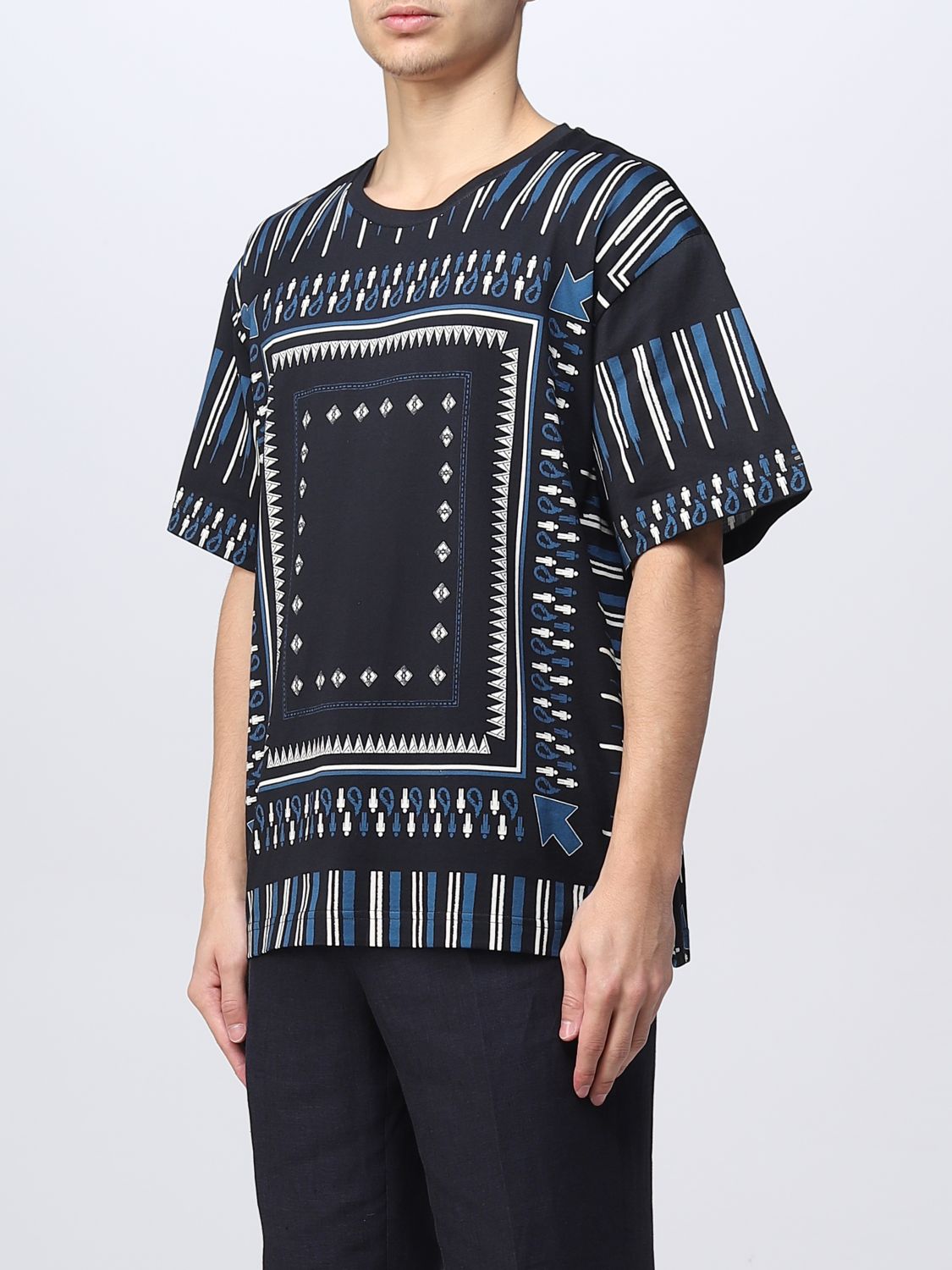 T-shirt Etro: T-shirt Etro con stampa grafica all over blue 4