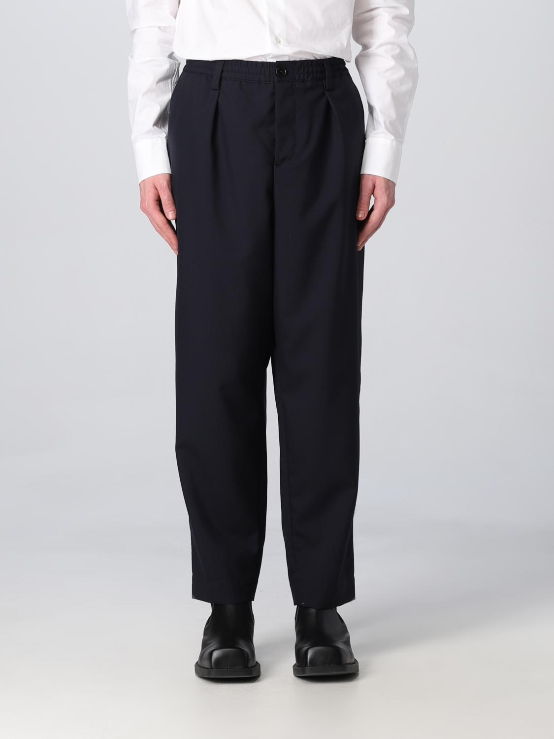 Marni Cropped Trousers In Fresh Wool In Blue