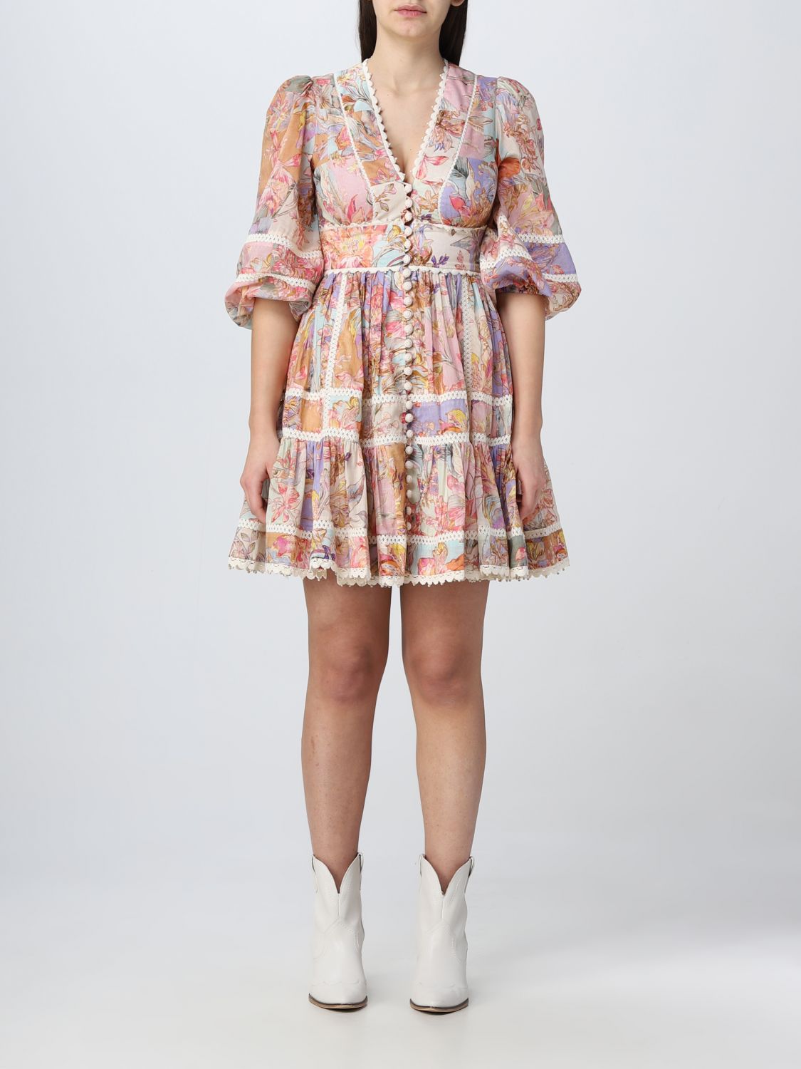 Zimmermann Dress Woman Color Beige | ModeSens