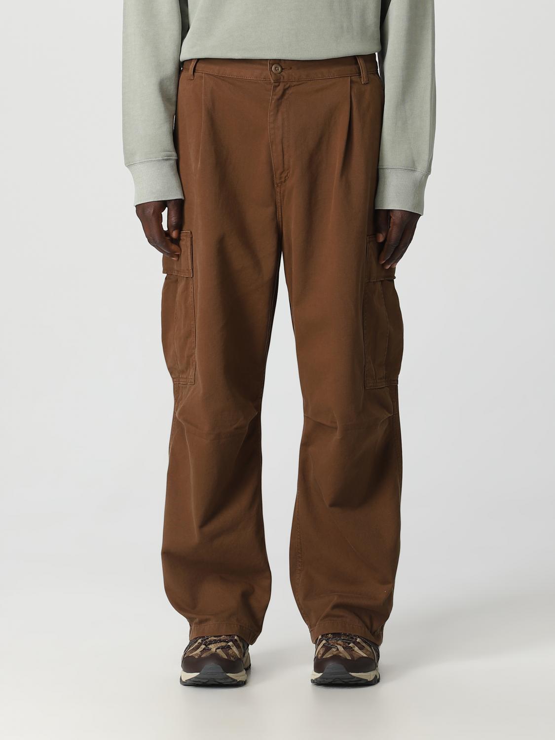 Carhartt Khaki Brown Organic Cotton Trousers In Brown