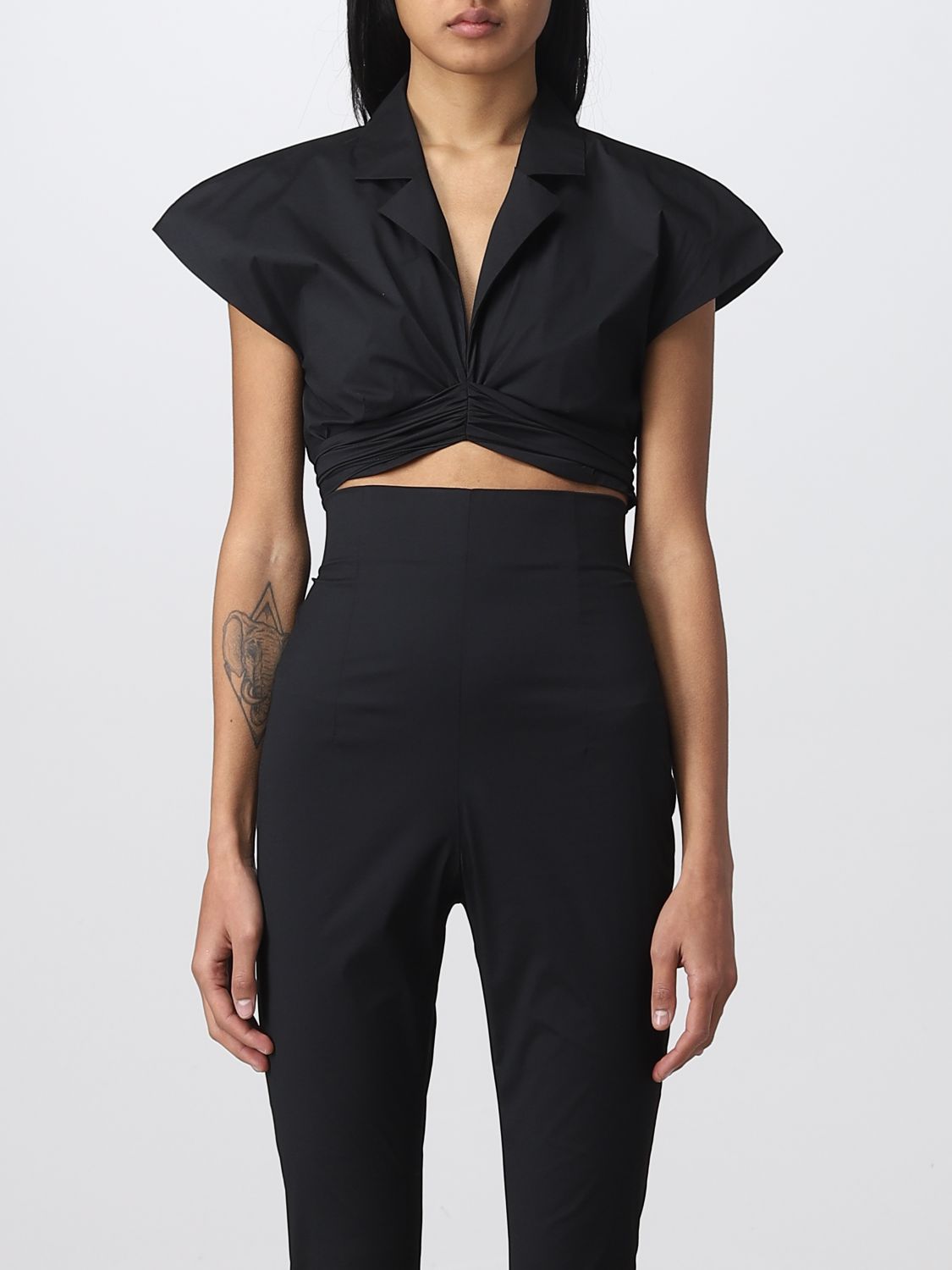 Shop Philosophy Di Lorenzo Serafini Top  Woman Color Black