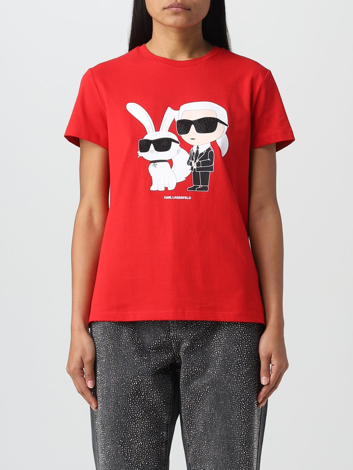 Shop Karl Lagerfeld T-shirt  Woman Color Red