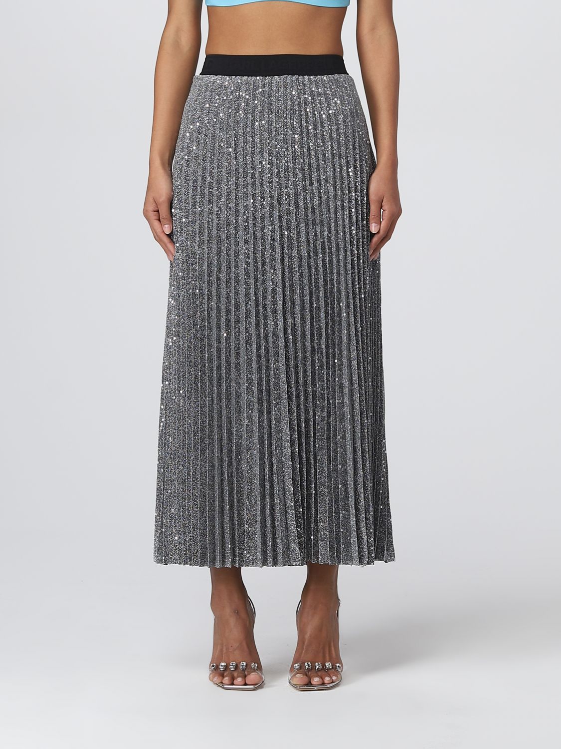 Karl Lagerfeld Skirt Woman Color Silver | ModeSens