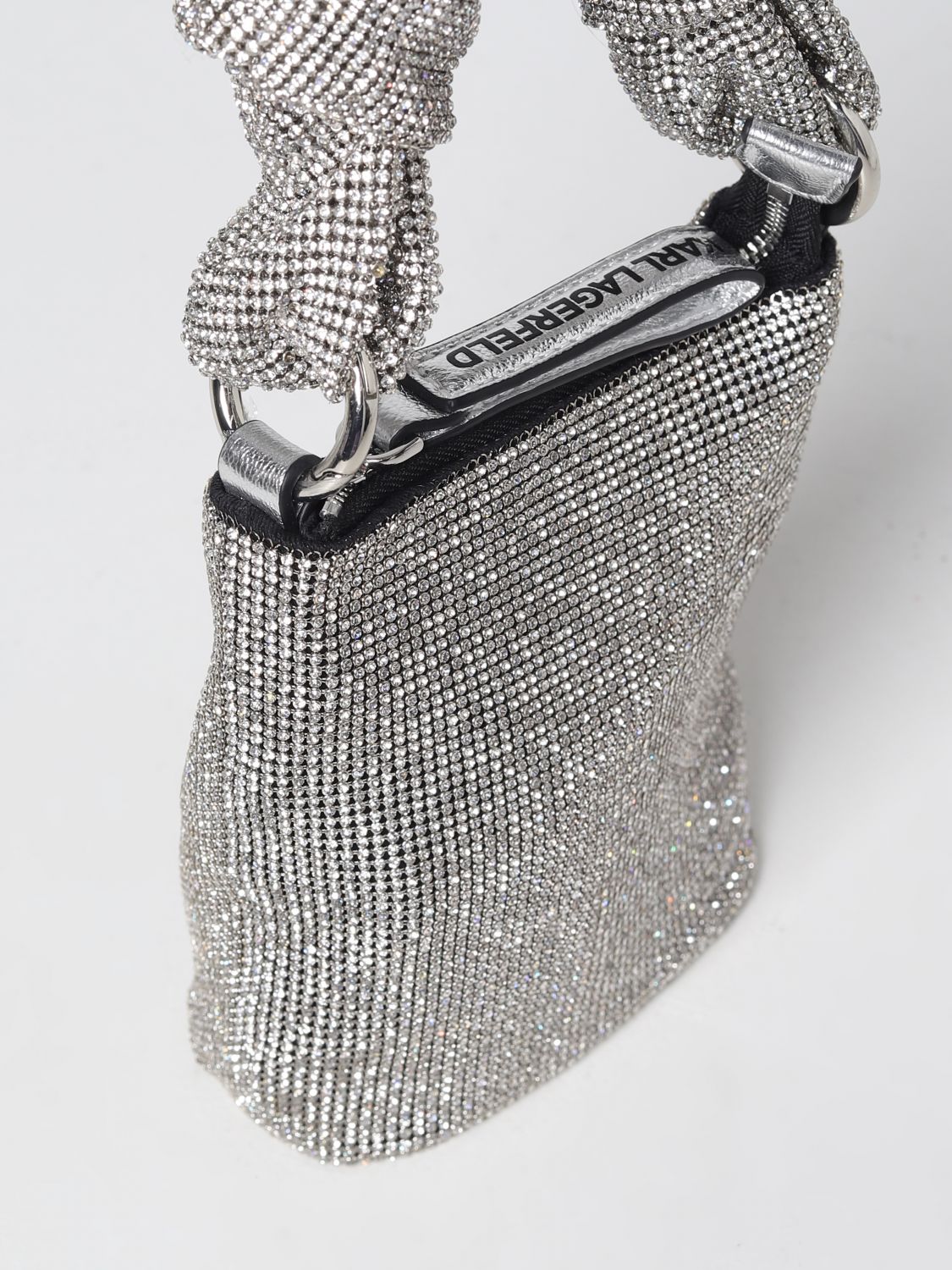 KARL LAGERFELD: mini bag for woman - Silver | Karl Lagerfeld mini bag ...