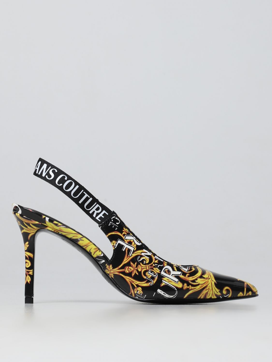 VERSACE JEANS COUTURE REGALIA BAROQUE SLINGBACK IN PATENT LEATHER,D87148002