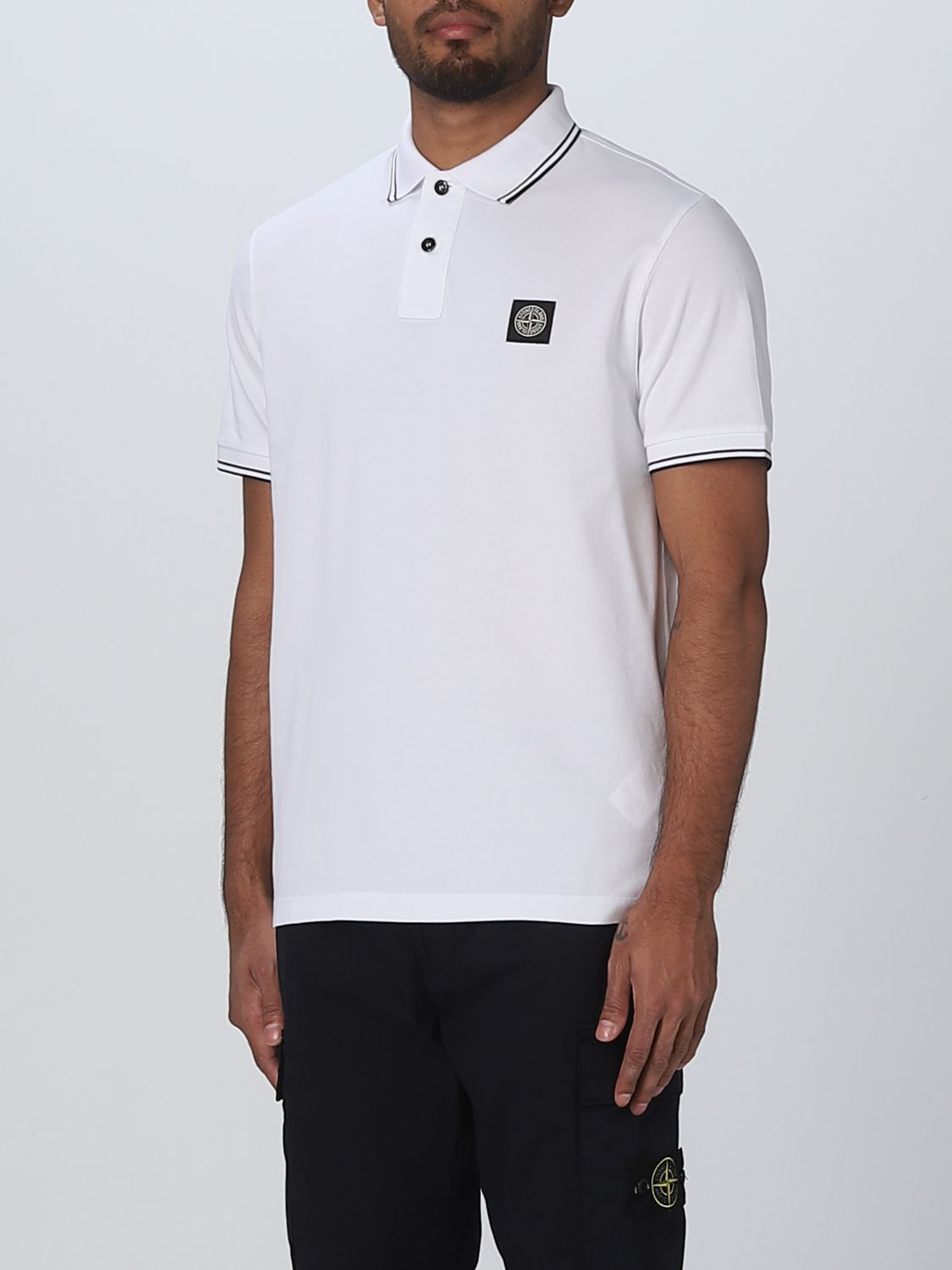 Koel Behandeling eer STONE ISLAND: polo shirt for man - White | Stone Island polo shirt  10152SC18 online on GIGLIO.COM