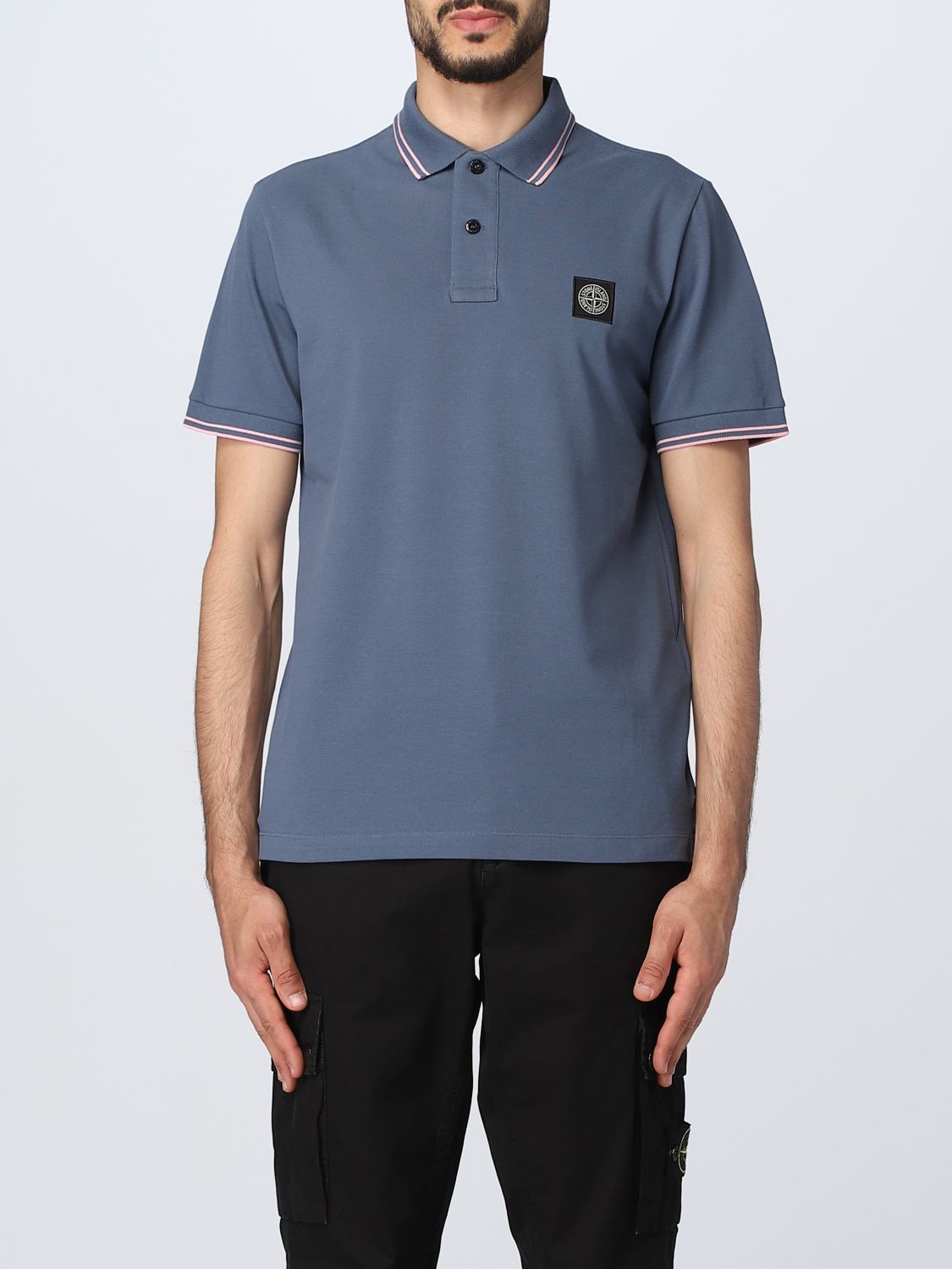 Stone Island Polo Shirt  Men Color Gnawed Blue