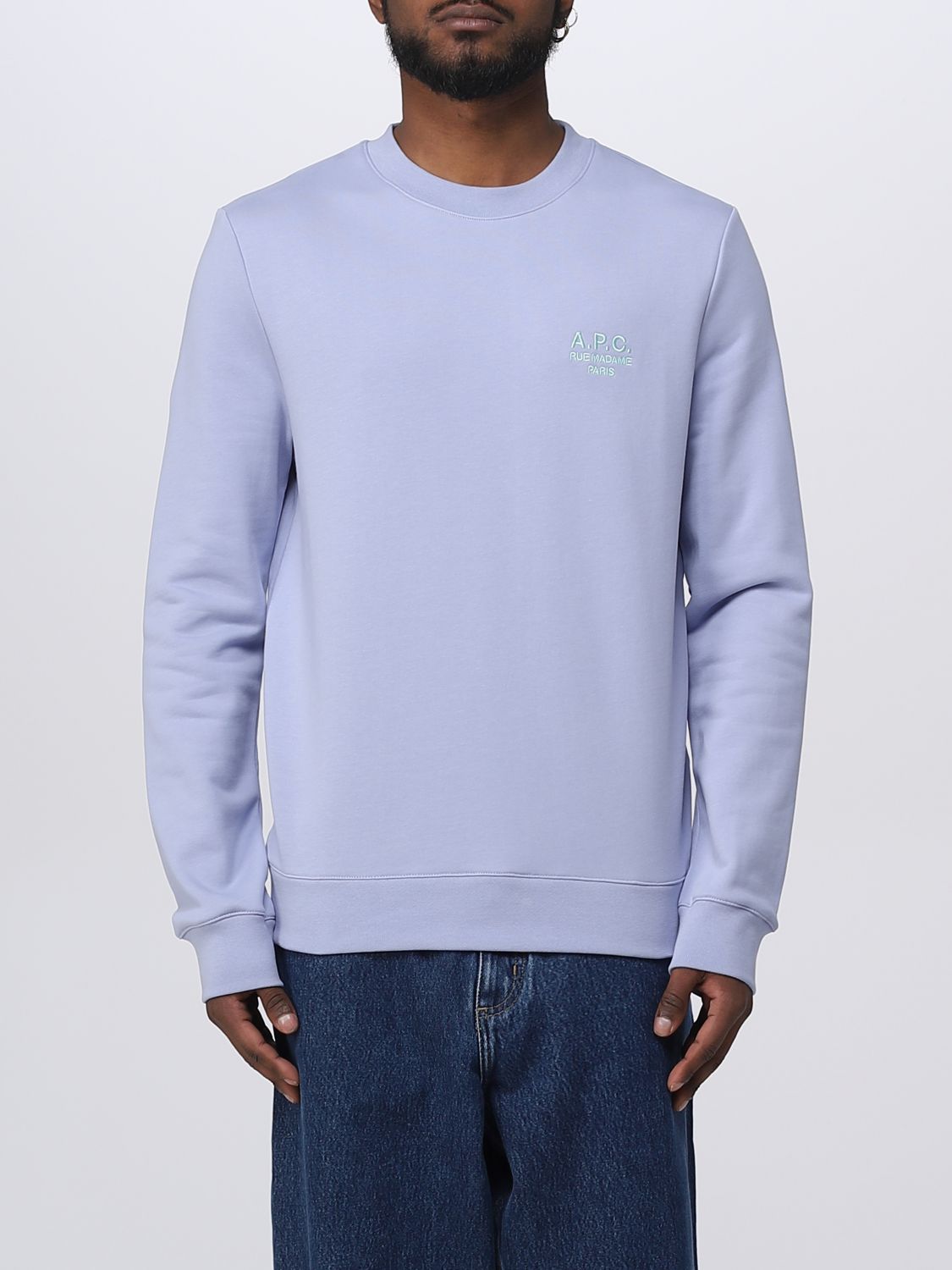 Shop Apc Sweatshirt A.p.c. Men Color Lilac