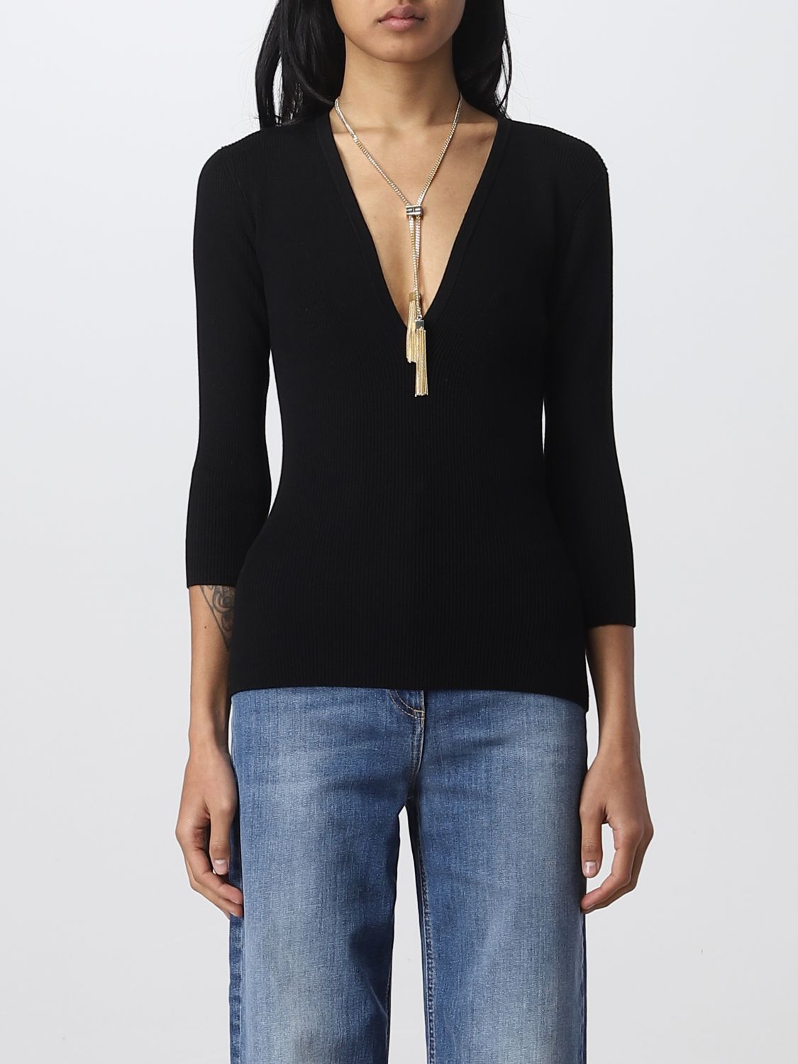 ELISABETTA FRANCHI SWEATER IN VISCOSE BLEND,D87459002