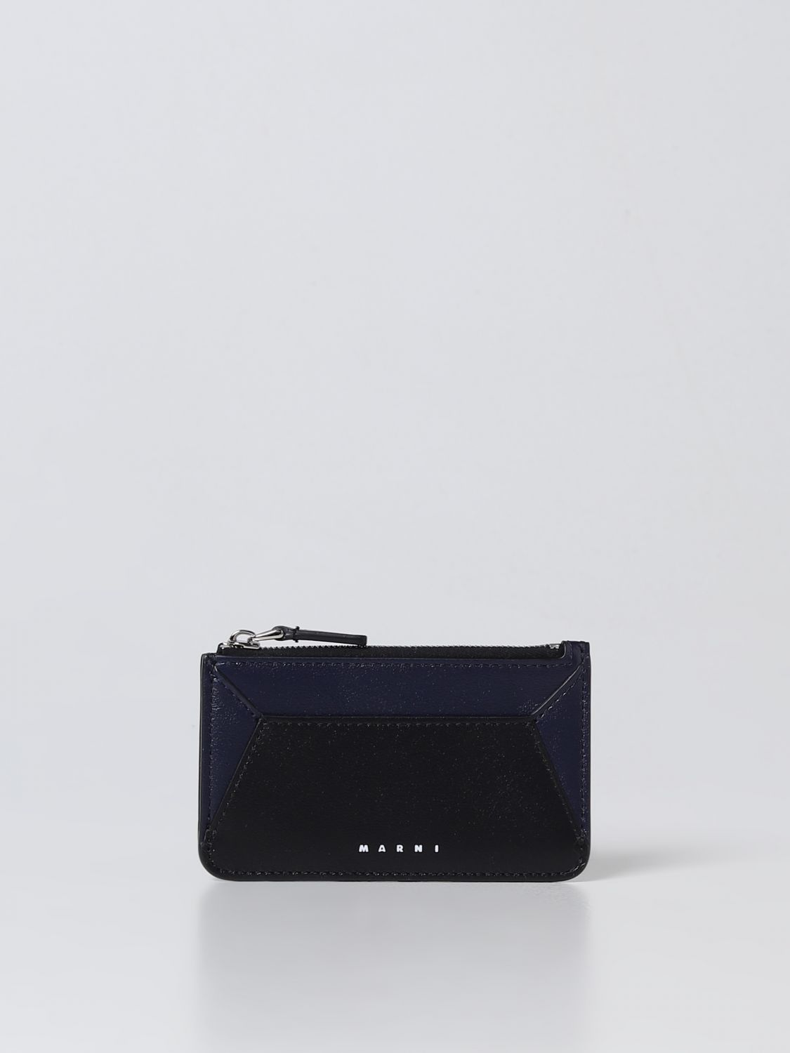 Marni Outlet: card holder in leather - Navy | Marni wallet