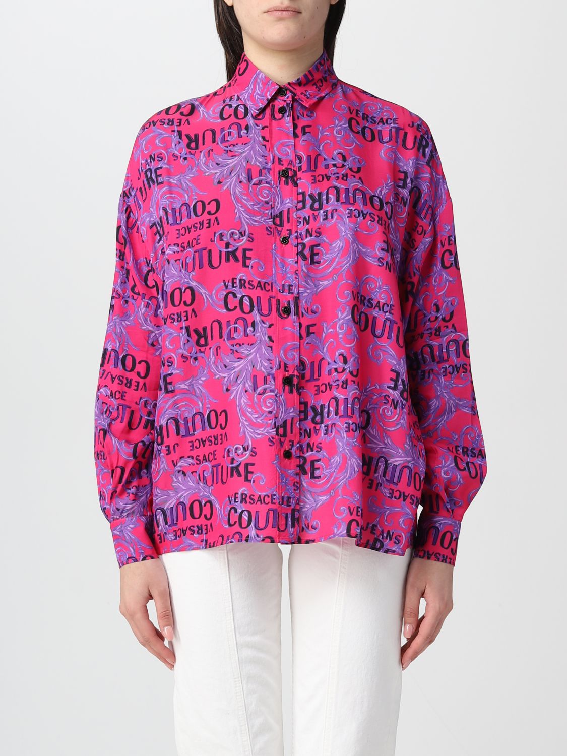 VERSACE JEANS COUTURE: shirt for woman - Pink | Versace Jeans Couture ...