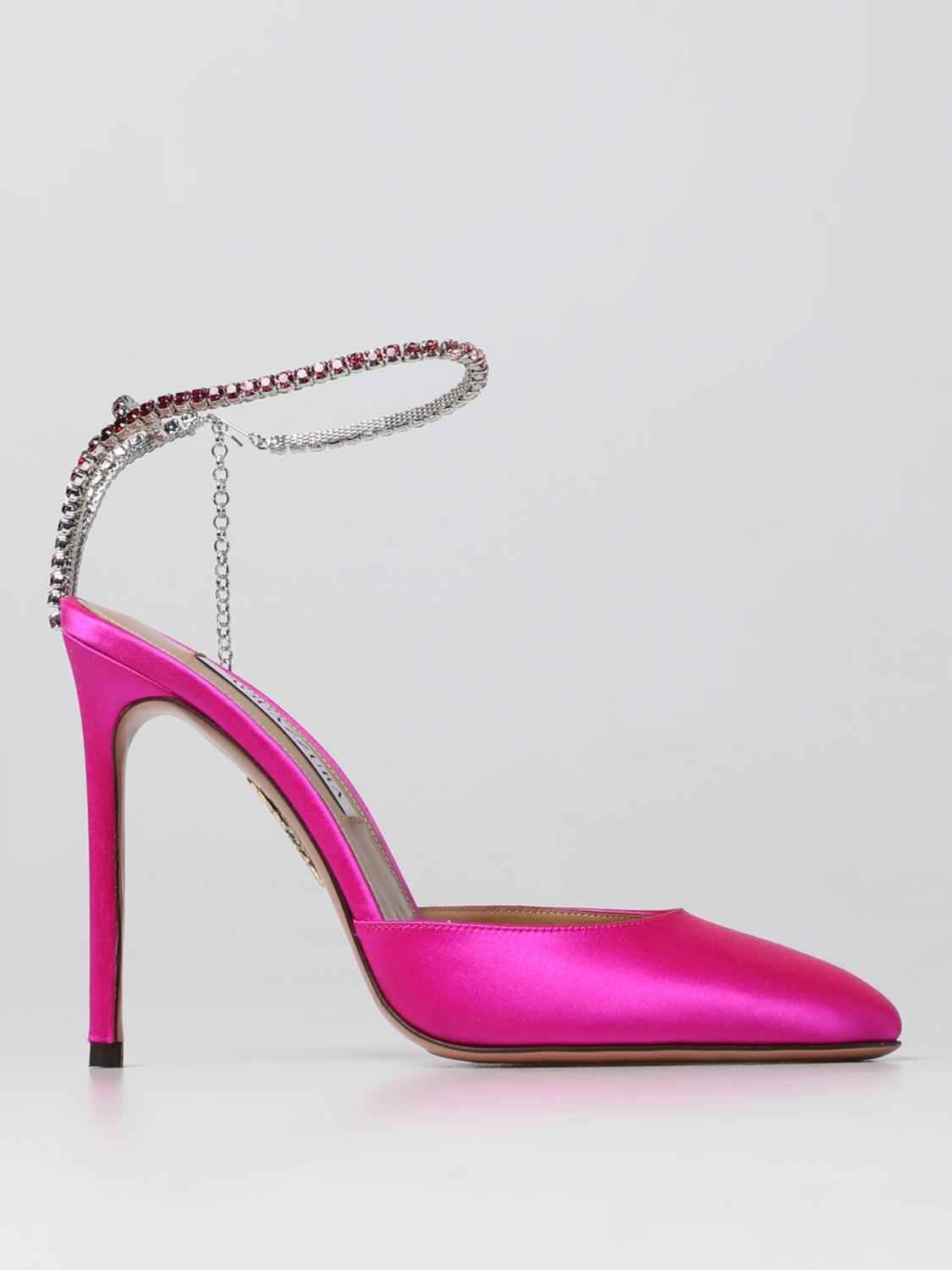 Aquazzura Woman Pumps Fuchsia Size 7 Leather In Fuchsia