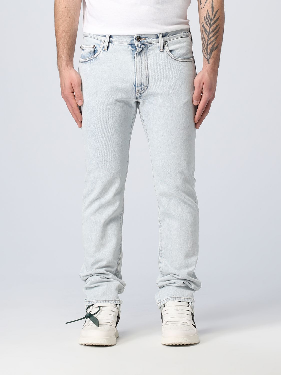 moeilijk Kritiek Ook OFF-WHITE: jeans for man - Denim | Off-White jeans OMYA102C99DEN006 online  on GIGLIO.COM